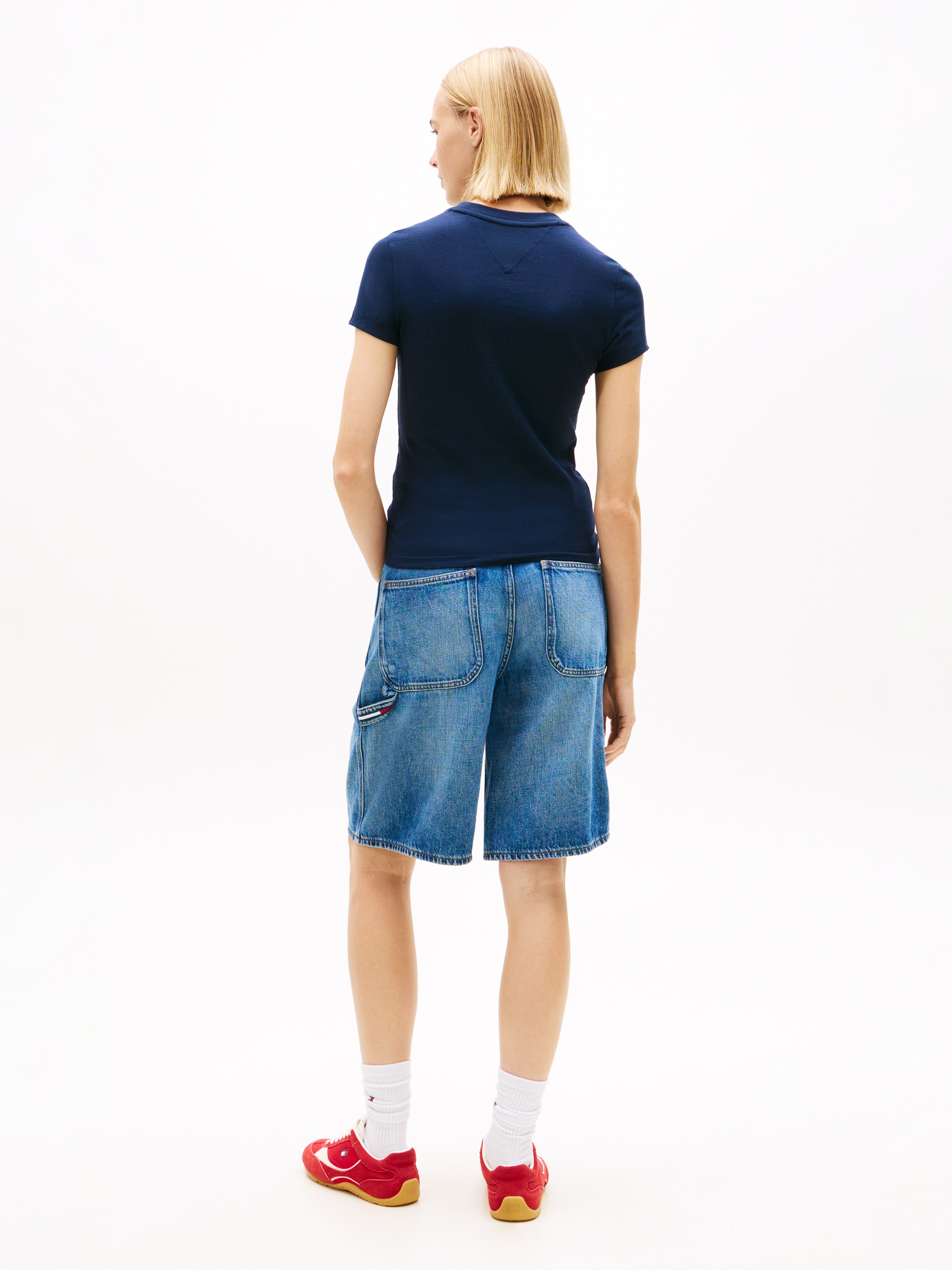 Tommy Jeans T-Shirt »TJW SLIM WAVY FLAG TEE EXT« mit Rundhalsausschnitt