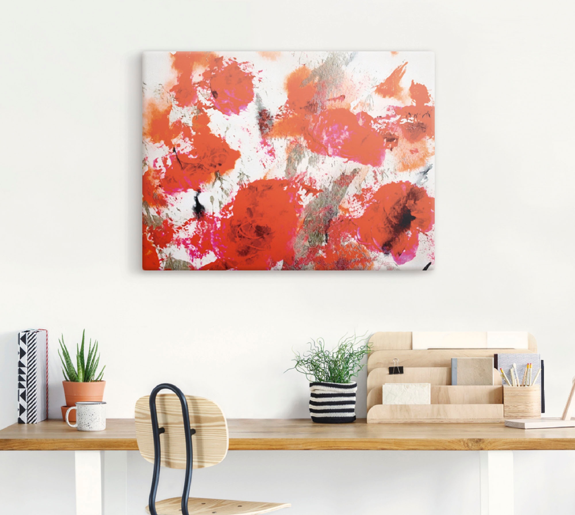 Artland Leinwandbild »Rosengarten abstrakt«, Gegenstandslos, (1 St.), auf Keilrahmen gespannt