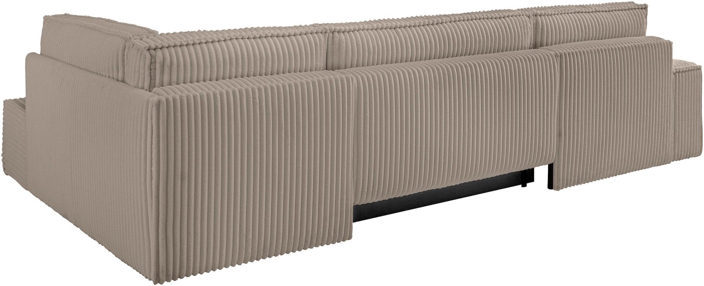 OTTO home Wohnlandschaft »FINNLEY  Cord U-Form XXL 329 cm - OTTO. Verlässliche Qualität.« Schlafsofa, Bettkasten, in Bouclé, Struktur fein und Mega Cord