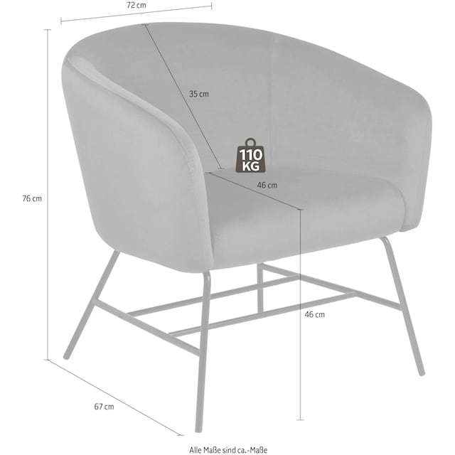 ACTONA GROUP Loungesessel »Roger«, in verschiedenen Bezugsqualitäten und  Farbvarianten, Sitzhöhe 46 cm auf Rechnung kaufen