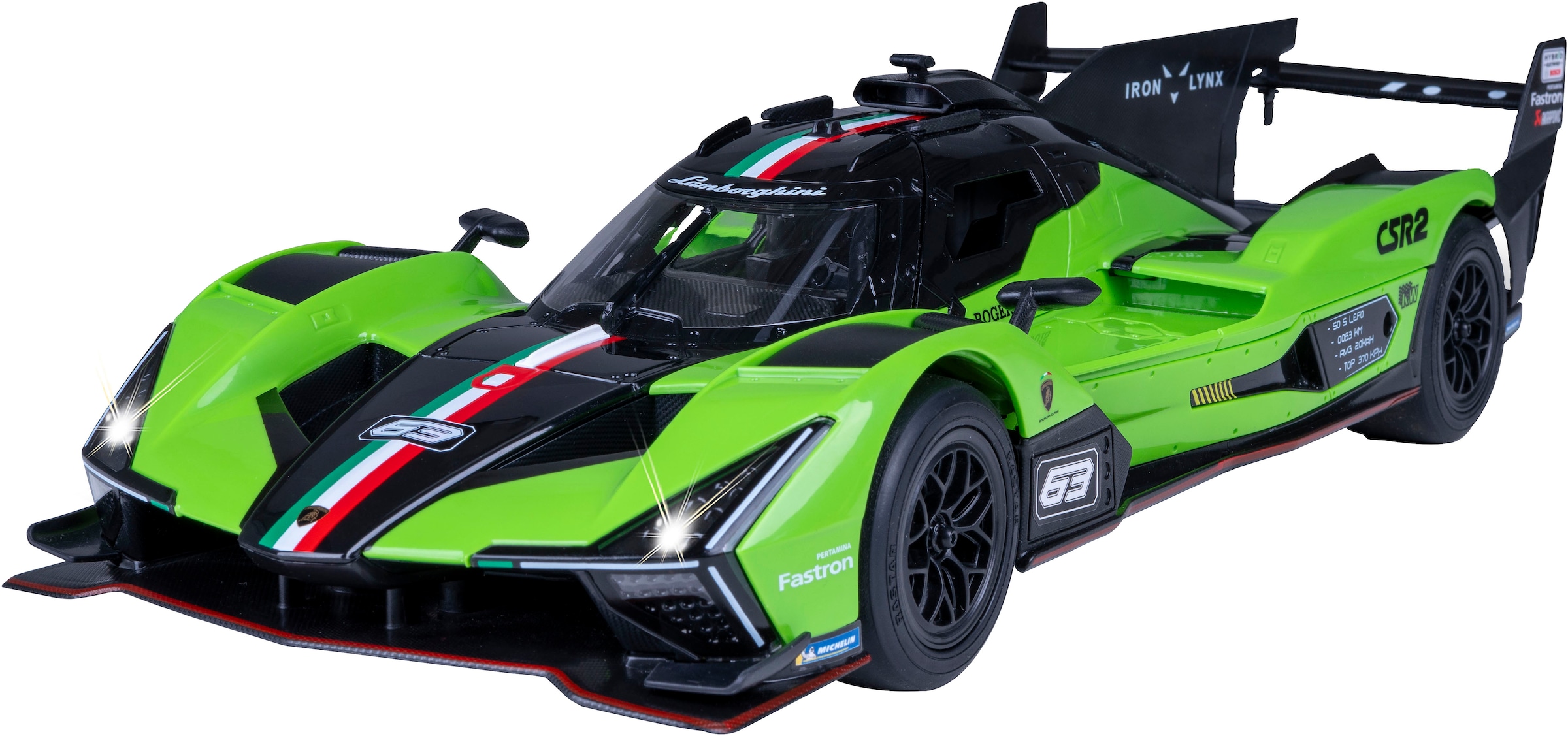 Jamara RC-Auto »Lamborghini SC63 LMDH 1:14 grün 2,4GHz«, mit LED Licht