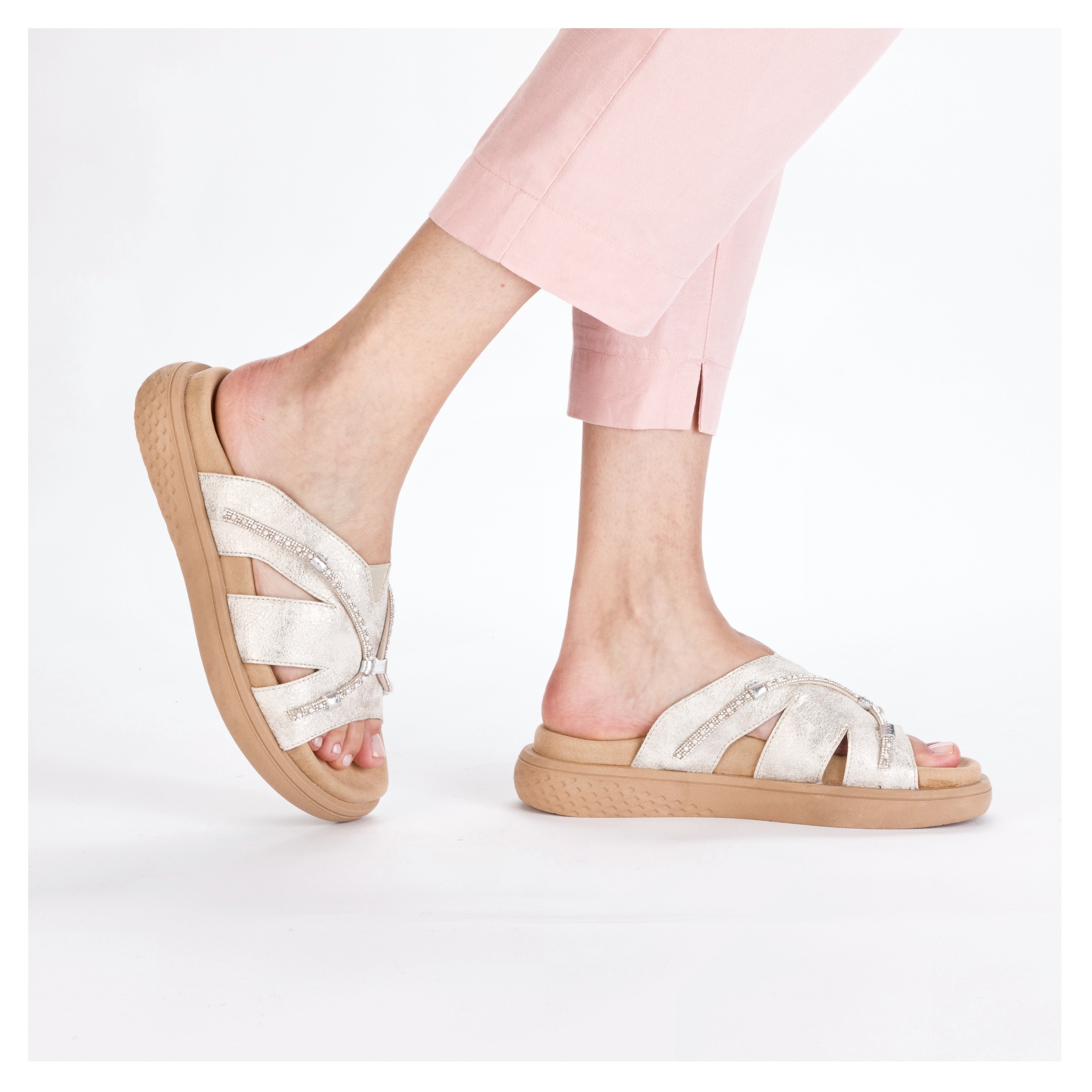 Rieker Pantolette, Sommerschuh, Schlappen, Hausschuh, Strandschuh mit Stretcheinsatz