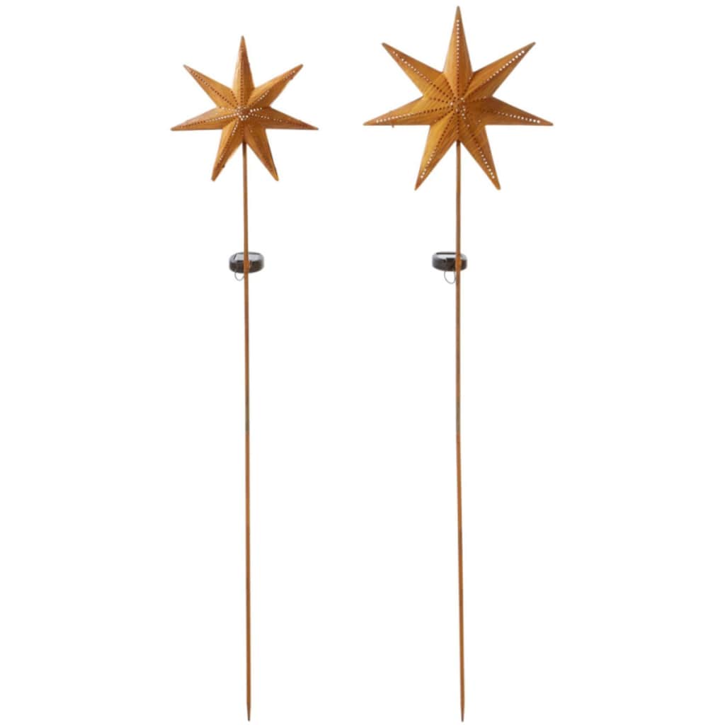 Schneider Gartenleuchte »Solarstecker-Set Star«, Warmweiß, aus Metall, Höhe 116 + 120 cm