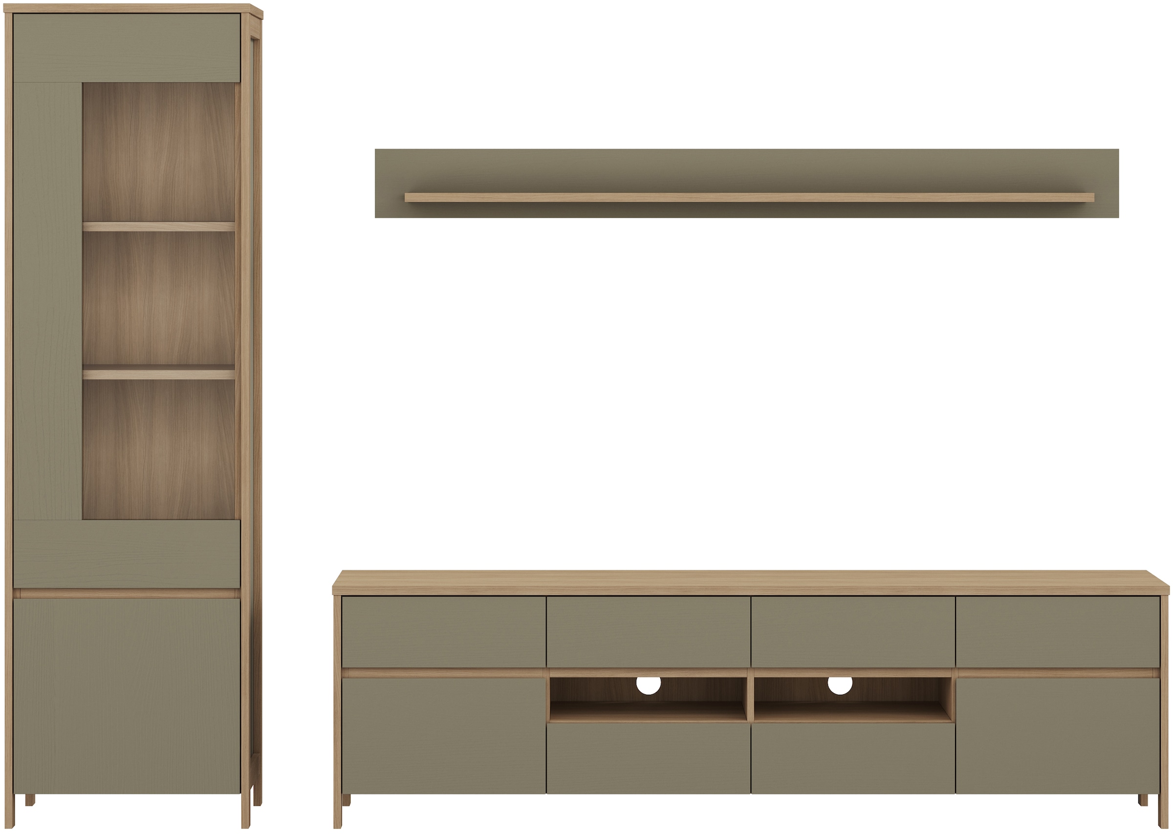 Home affaire Wohnwand »Stranda, moderne Anbauwand, Komplettset im Scandi-Style« 3 Stk. tlg.
