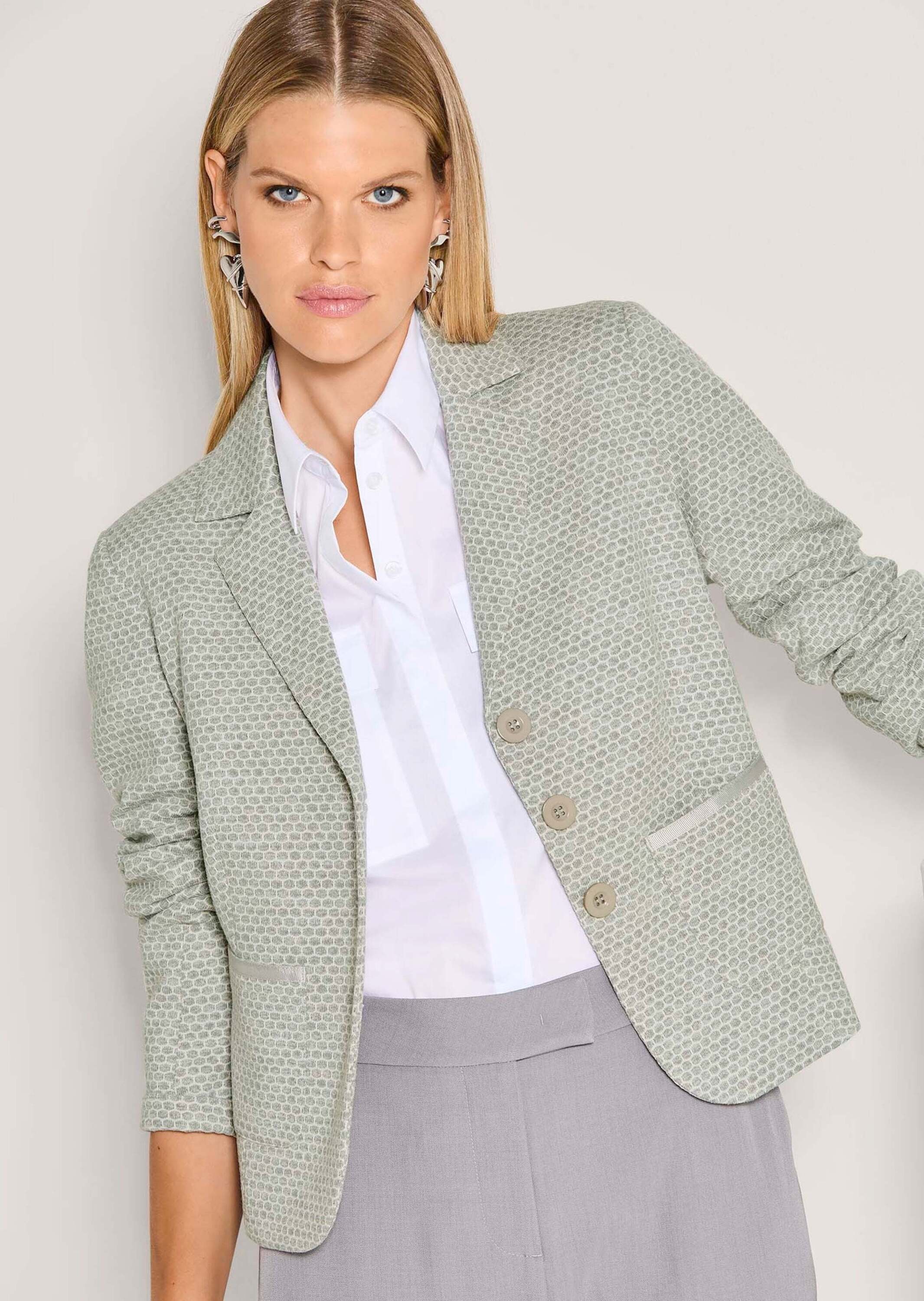 MADELEINE Jackenblazer »Jerseyblazer Kurzblazer mit Wabenmuster« Strukturjersey