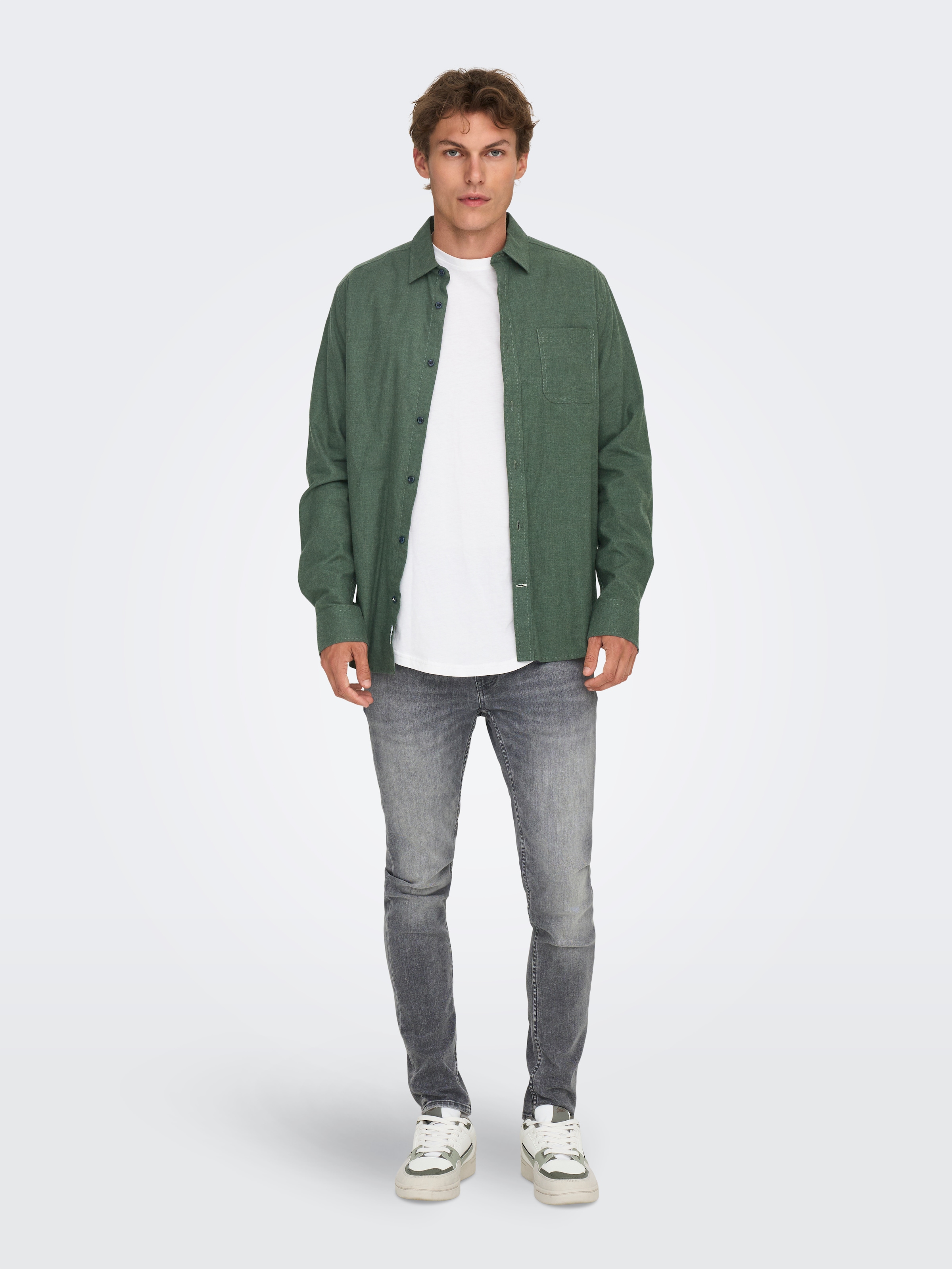 ONLY & SONS Langarmhemd »ONSROAD LIFE REG MELANGE LS SHIRT NOOS«