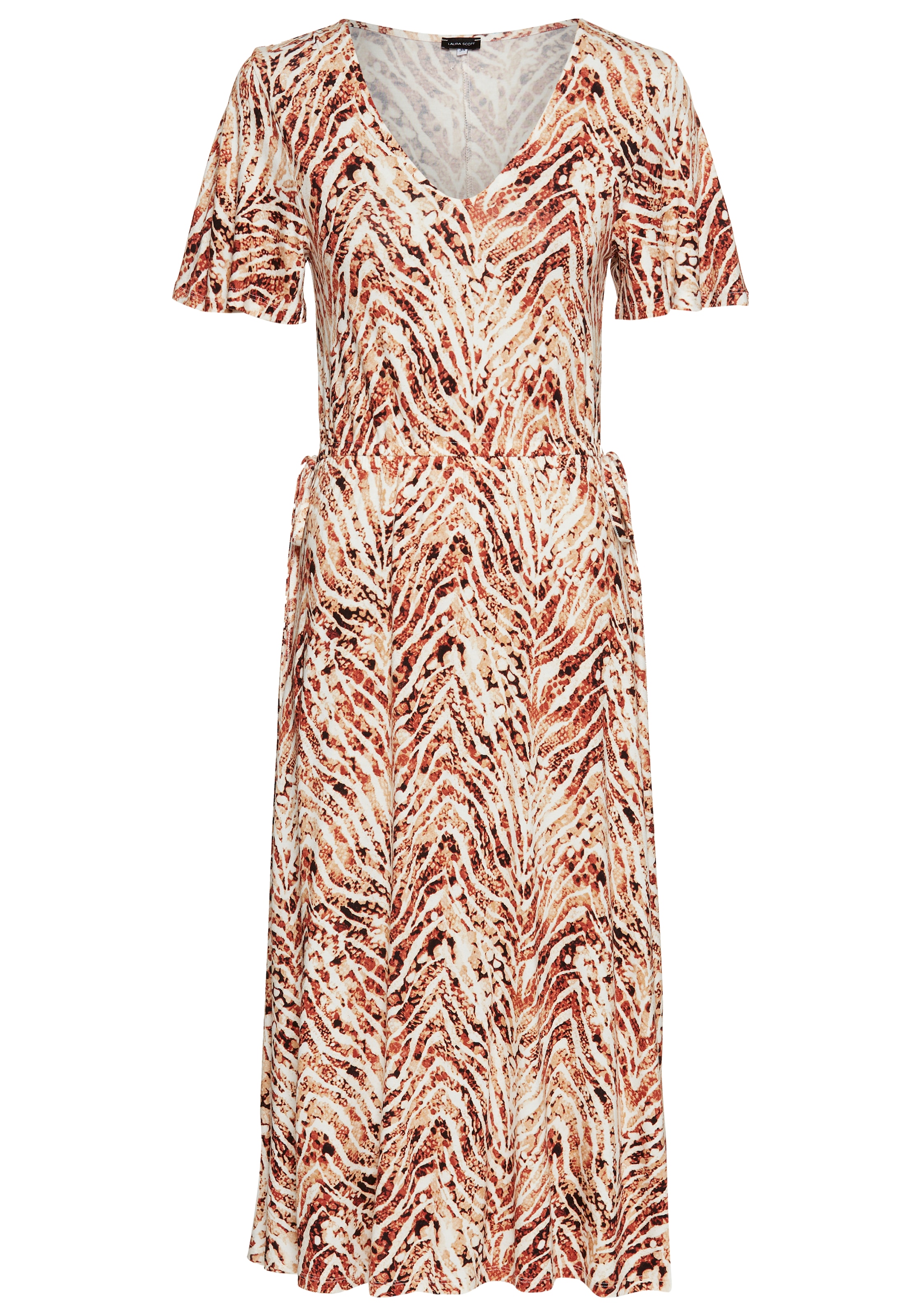 Laura Scott Sommerkleid, auffälliger Bund mit Schleifenbindung, Midikleid - NEUE KOLLEKTION