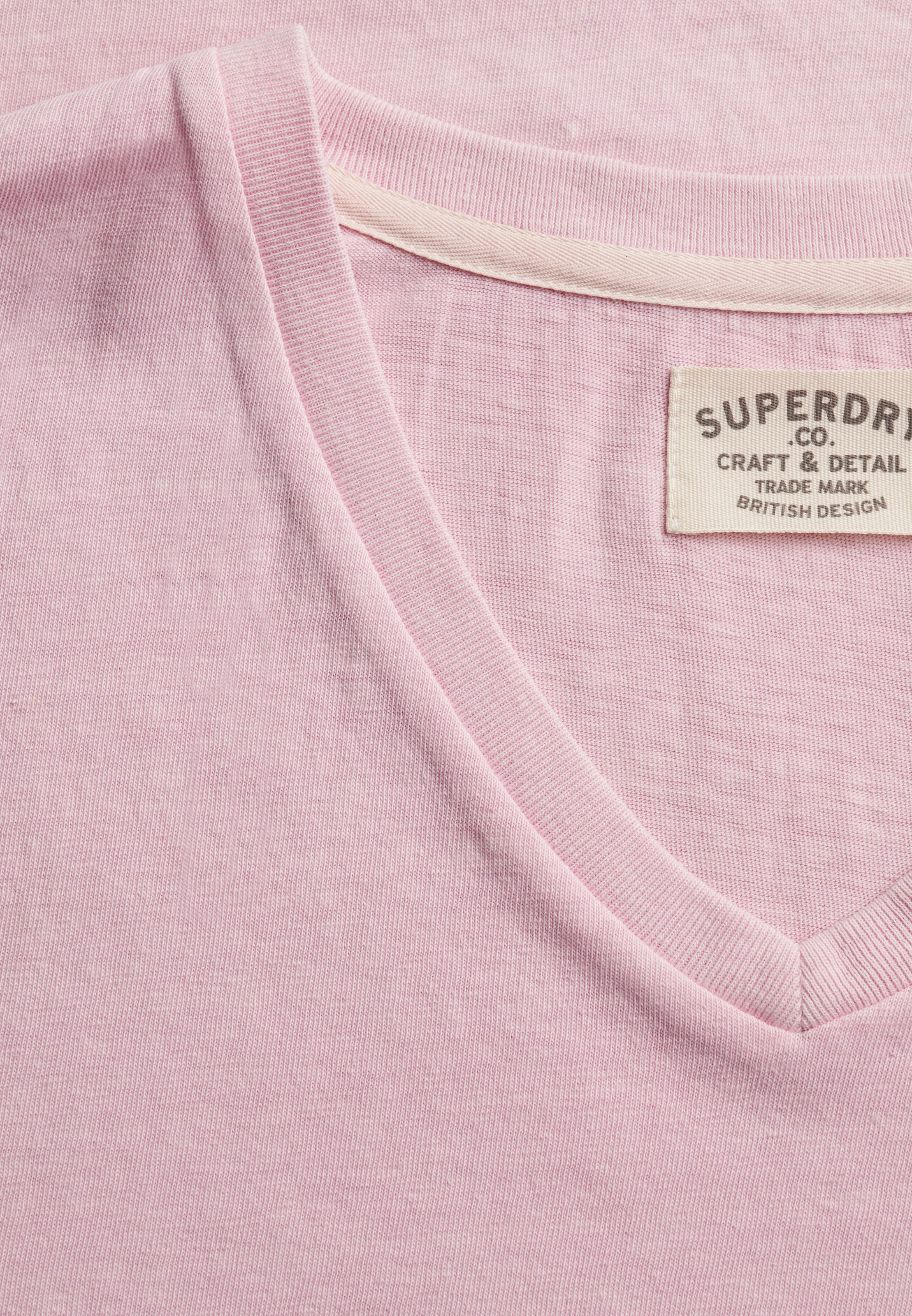 Superdry Rundhalsshirt »CLASSIC COTTON LINEN VEE« aus tollem Baumwoll-Leinen-Mischgewebe