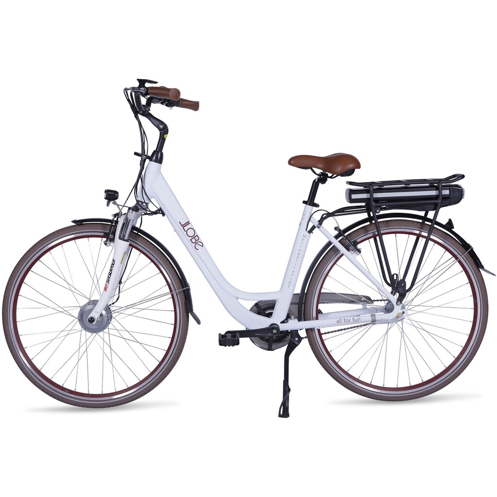 LLobe E-Bike »Metropolitan JOY 2.0, 8Ah«, 7 Gang, Shimano, Frontmotor 250 W