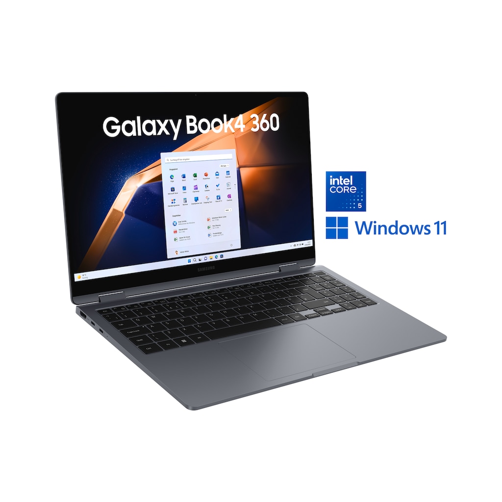 Samsung Convertible Notebook »NP750Q Galaxy Book4 360 15''«, 39,6 cm, / 15,6 Zoll, Intel, Core 5, 256 GB SSD, Intel Core 5 120U Prozessor, 16 GB + 256 GB