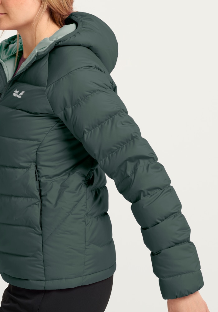 Jack Wolfskin Daunenjacke »WILD PASS DOWN HOODY W RDS« mit Kapuze mit Kapuze, warm gefüttert, wind- und wasserabweisend, leicht