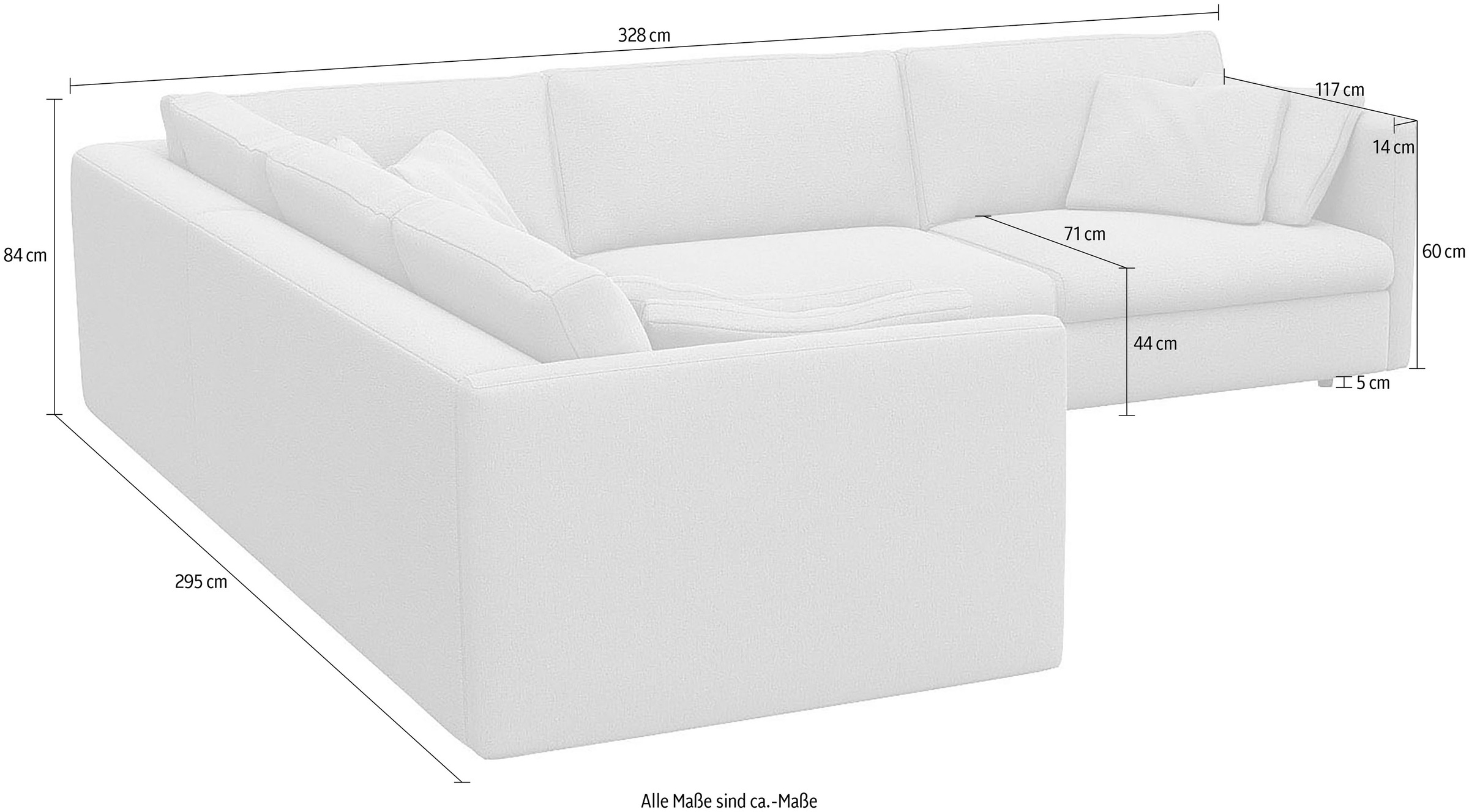 FLEXLUX Ecksofa »Lovane, elegant und zeitlos, bequem, L-Form«, Weich & anschmiegsam, große Sitztiefe auf Kaltschaum, Dekokissen inkl.