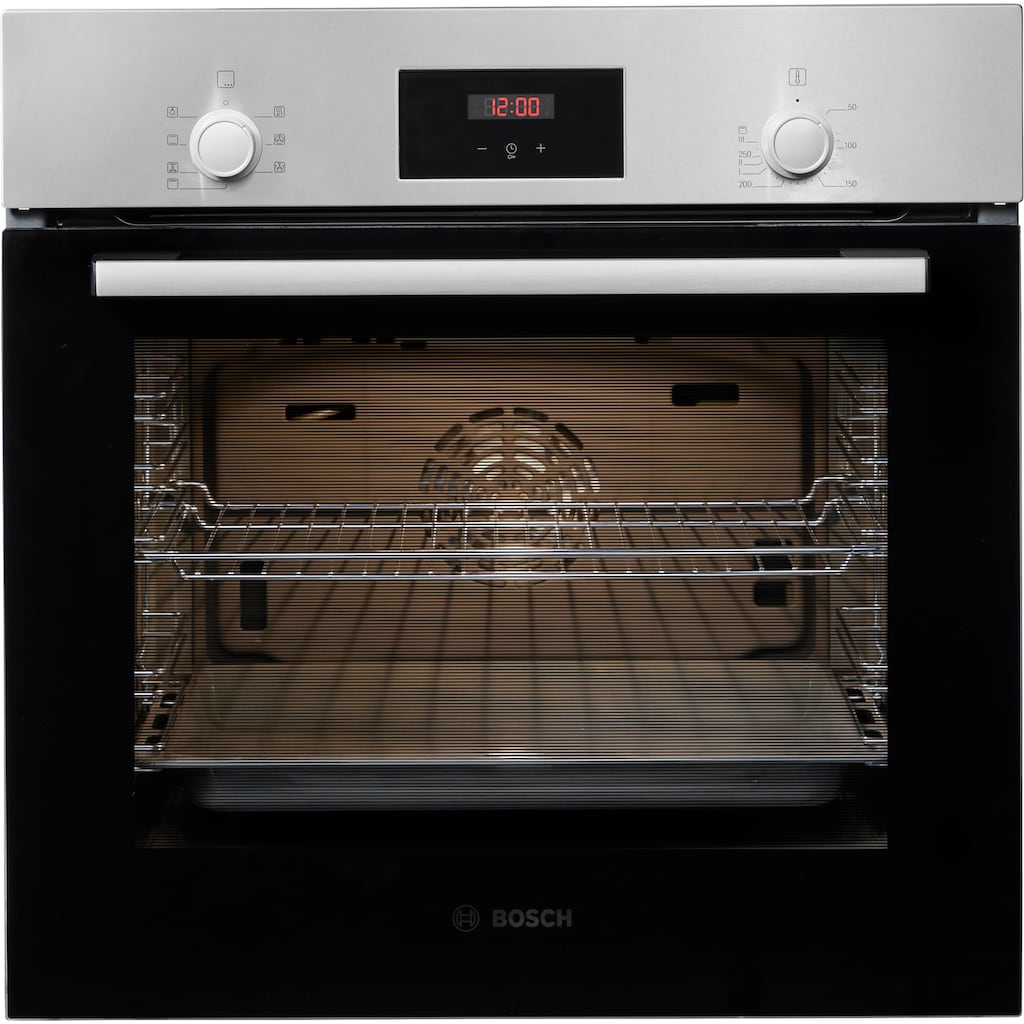 BOSCH Einbaubackofen »HBF133BR0«, Serie 2, HBF133BR0, mit Teleskopauszug nachrüstbar, ecoClean Direct