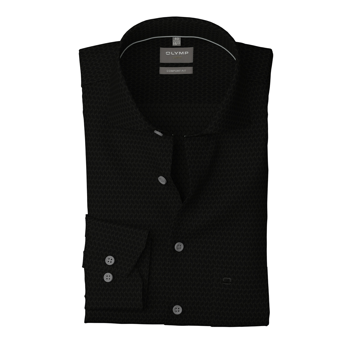 OLYMP Langarmhemd »Luxor comfort fit« Struktur - Satin, comfort fit, Businesshemd, New-Kentkragen