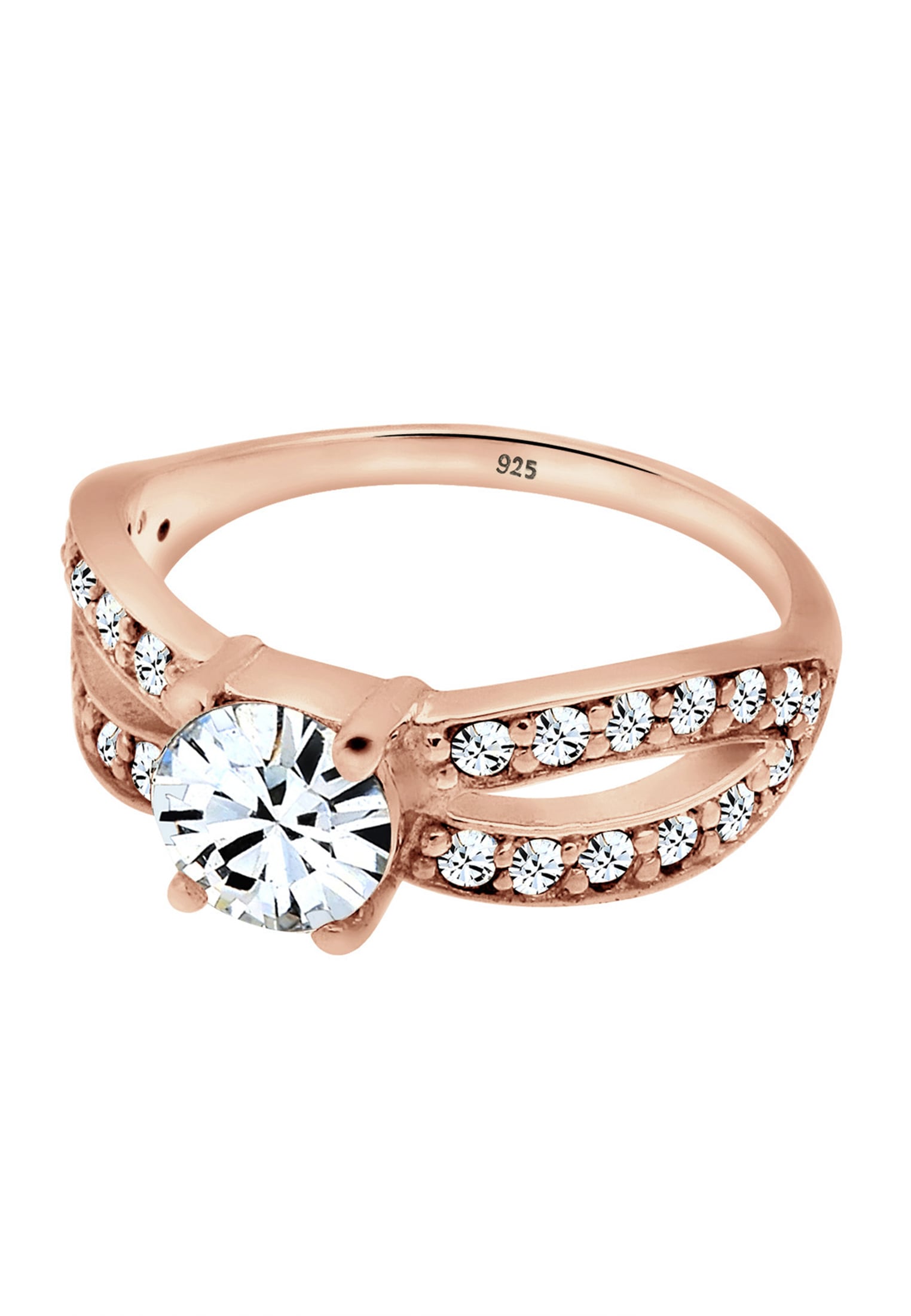 Elli Silberring »Ring Solitär Glamourös Kristall 925 Silber«