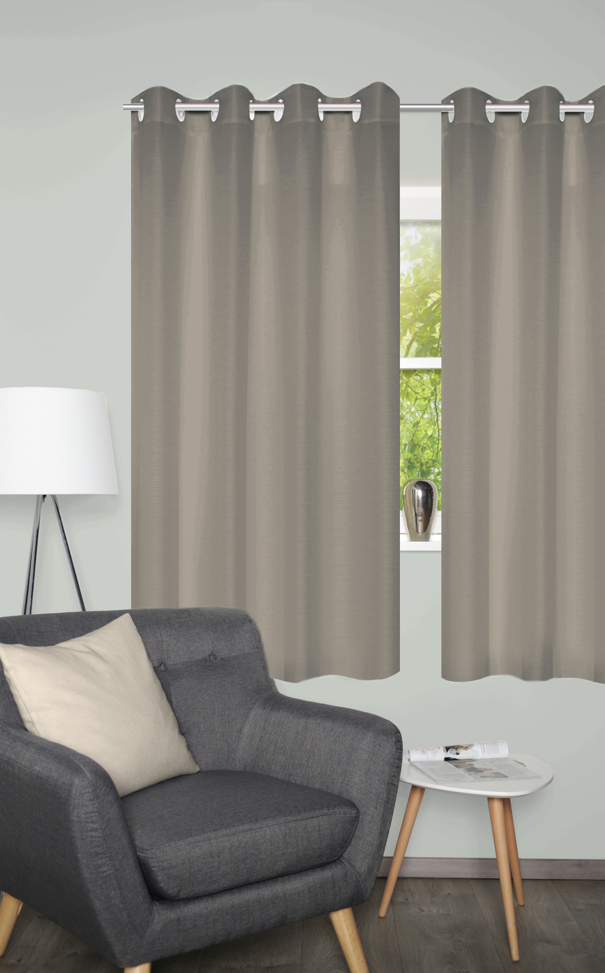 Home Basics Vorhang »BENOGA 2er SET« Ösen 2 Stk. tlg. SET, Ösenschal, Uni, Dekostruktur