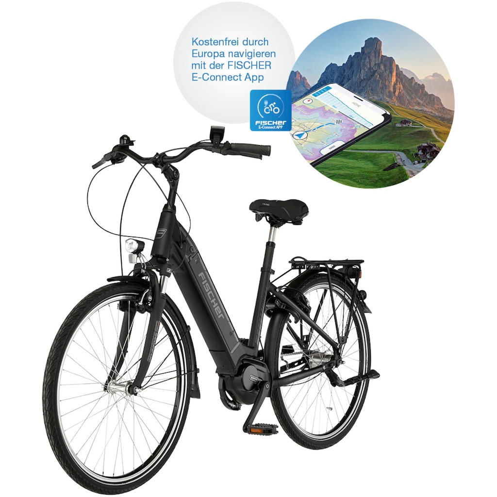 FISCHER Fahrrad E-Bike »CITA 4.1i«, 7 Gang, Shimano, Nexus, Mittelmotor 250 W, (mit Rahmenschloss)