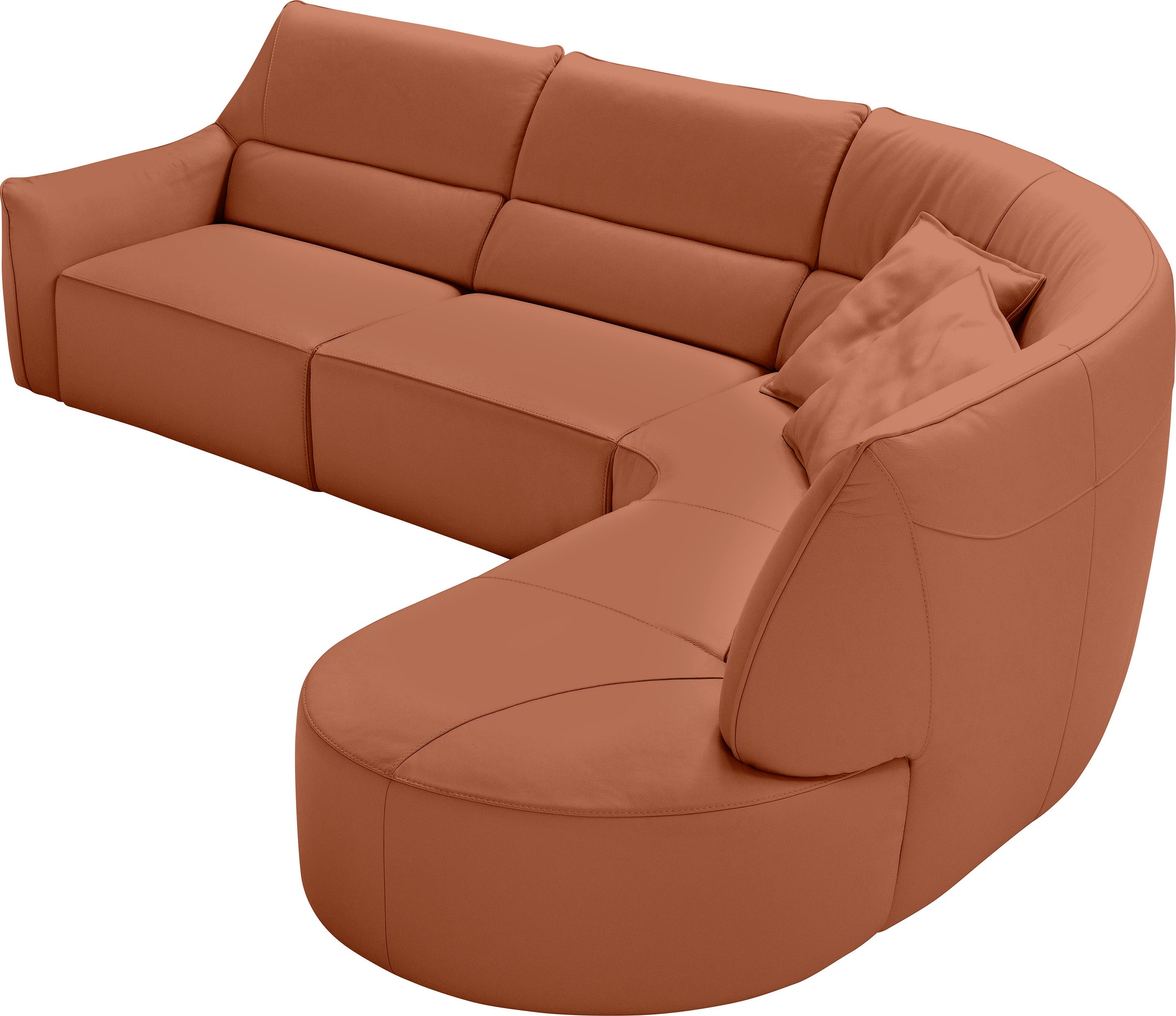Egoitaliano Ecksofa »Puffy, extravagant & edel, Retro Designsofa, hoher Sitzkomfort, L-Form«, mit Ottomane, wahlweise mit und ohne elektrischer Relaxfunktion
