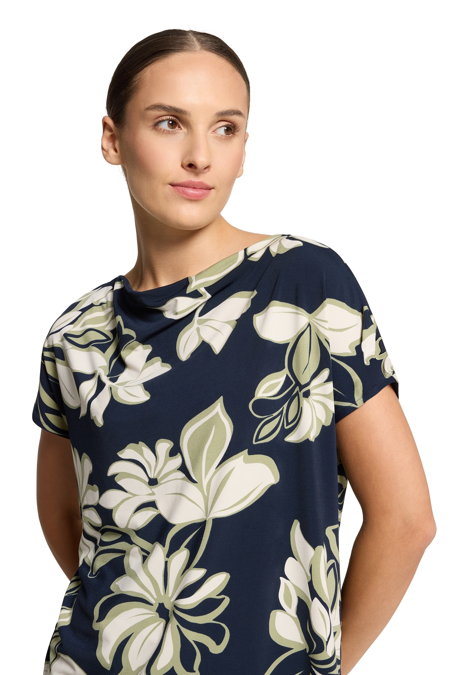Betty Barclay Kurzarmshirt »Printshirt mit Wasserfallausschnitt«