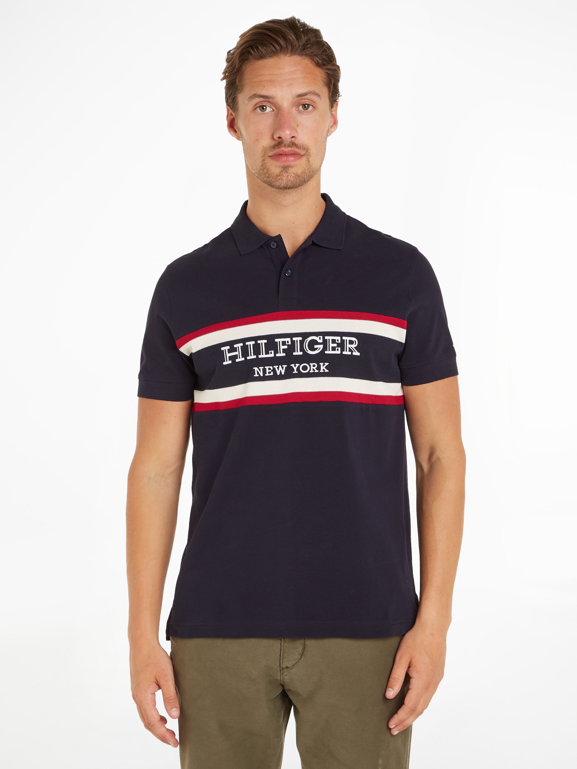 Poloshirt »MONOTYPE COLORBLOCK REG POLO«, mit großem Tommy Hilfiger Schriftzug