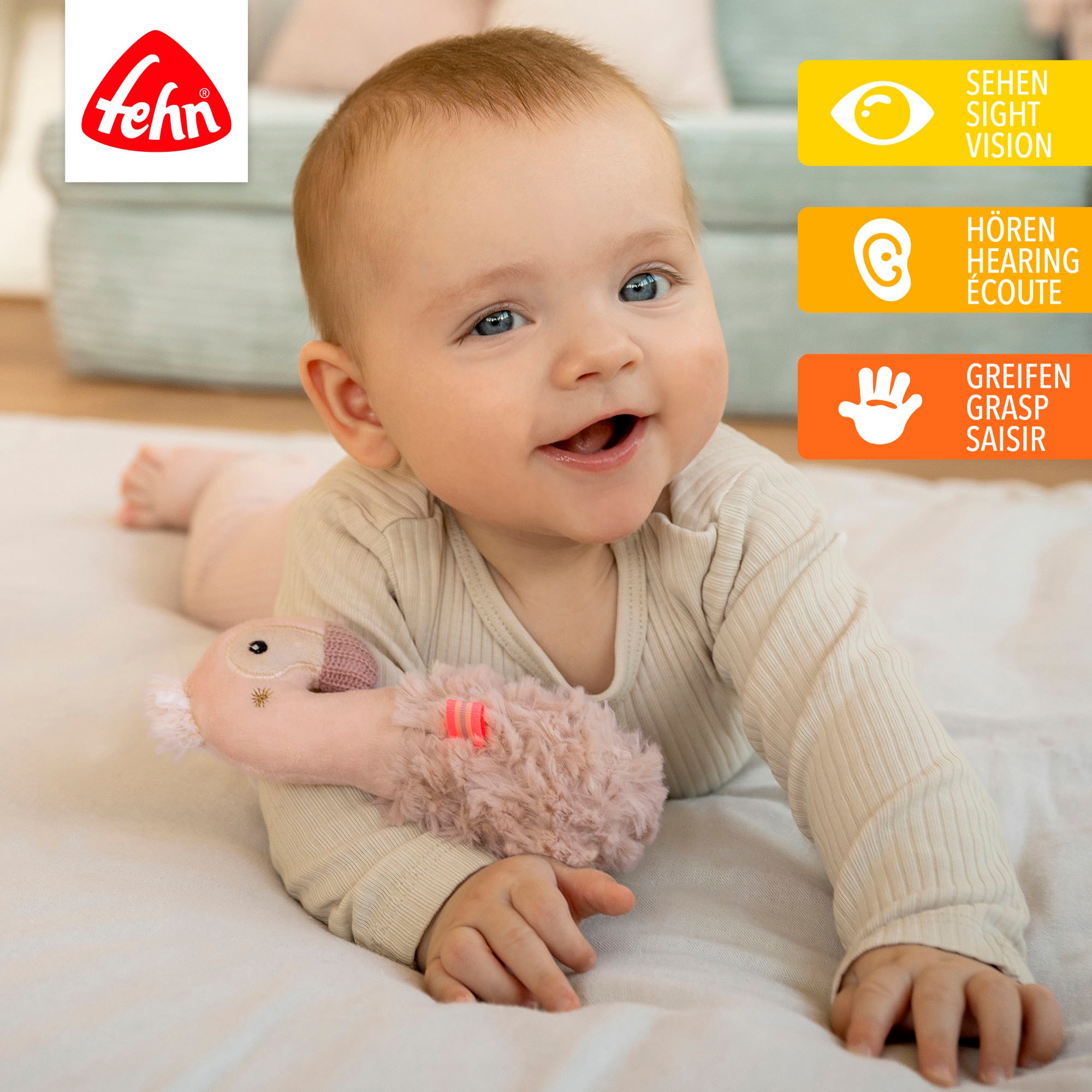 Fehn Greifspielzeug »Lazy, Crazy & Pink, Stabgreifling Flamingo«