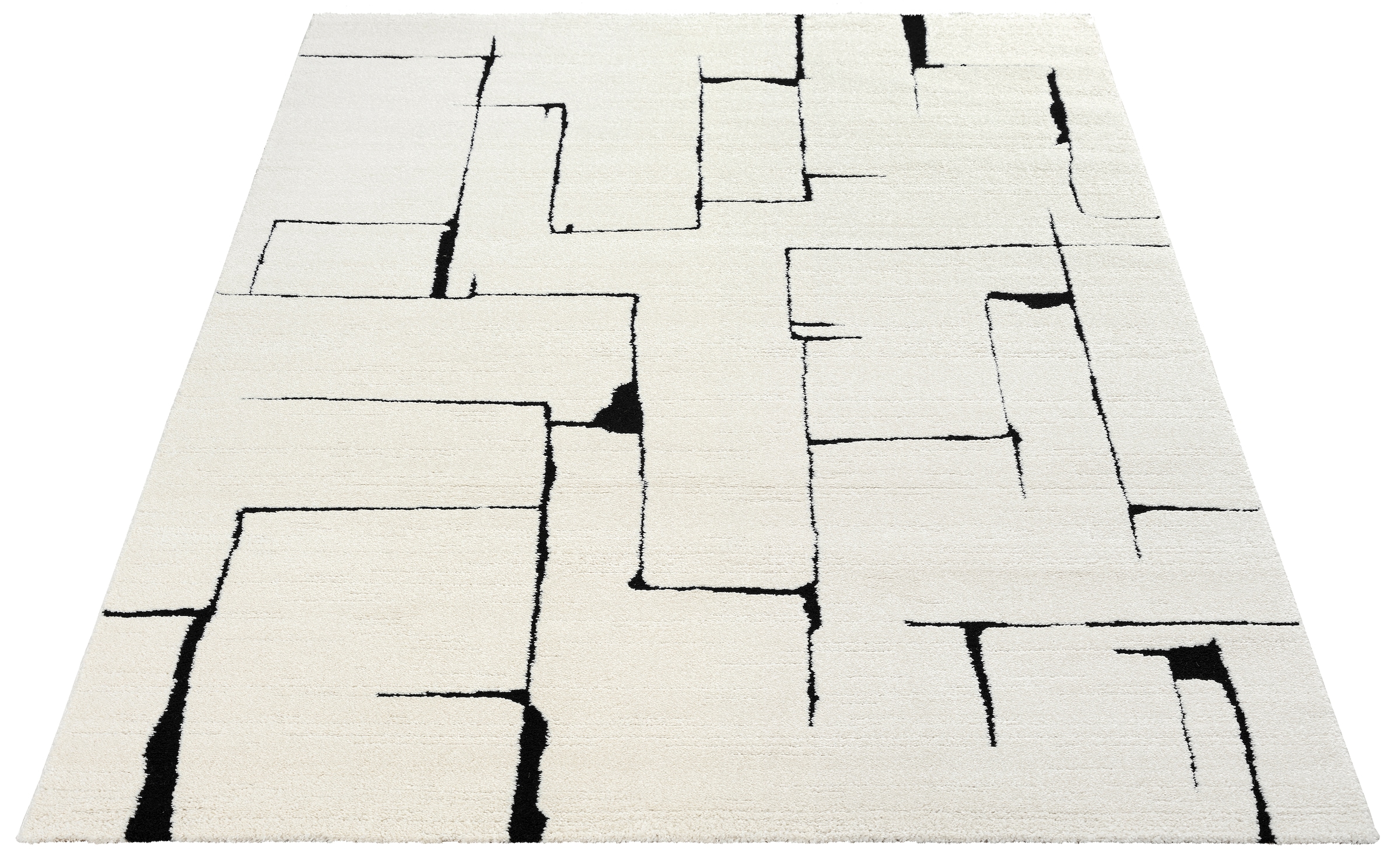 merinos Teppich »Elio 4« rechteckig 16 mm Höhe moderner Kurzflor Teppich mit Hoch-Tief-Effekt, 3D Effekt