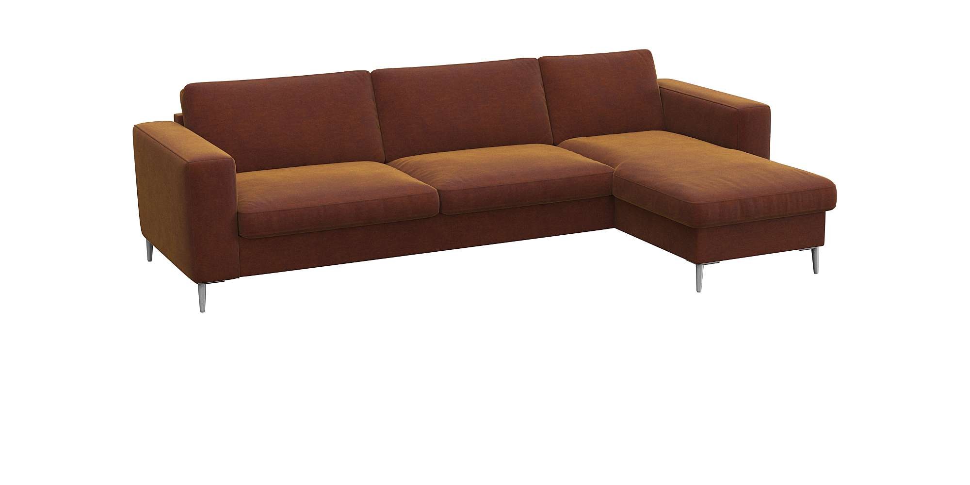 FLEXLUX Ecksofa »Fiore, super Sitzkomfort durch Kaltschaum im Sitz, L-Form«, breite Armlehnen, Füße Alu