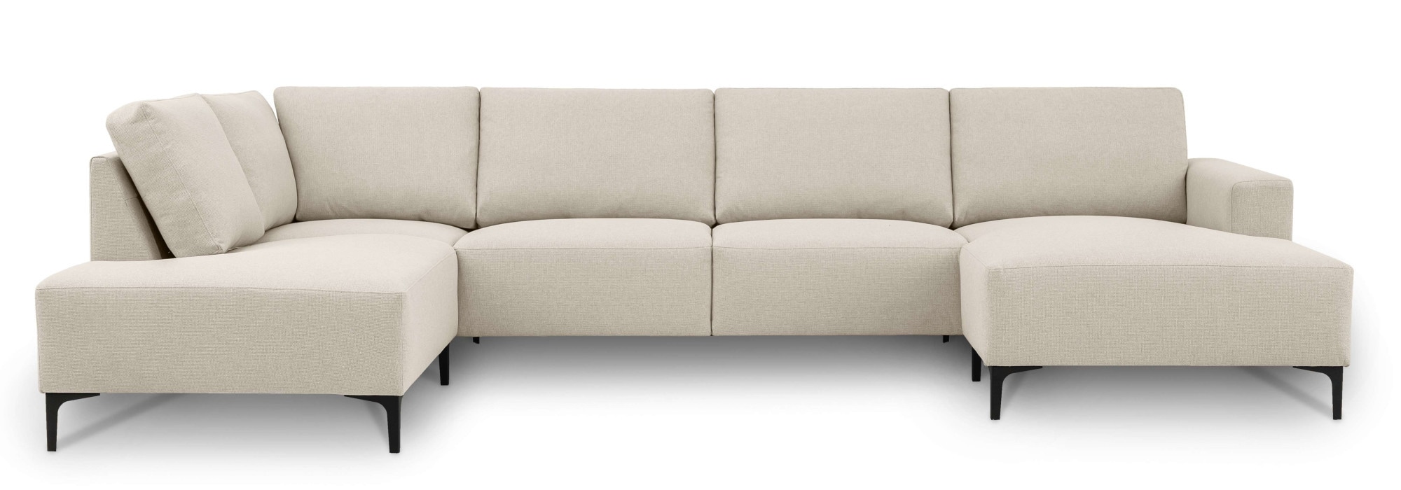 Home affaire Wohnlandschaft »Tournon U-Form, XXL Sofa, Breite 333 cm, Webstoff, Chenille«, Designsofa im nordischen Stil, Wellenunterfederung, Metallfüße
