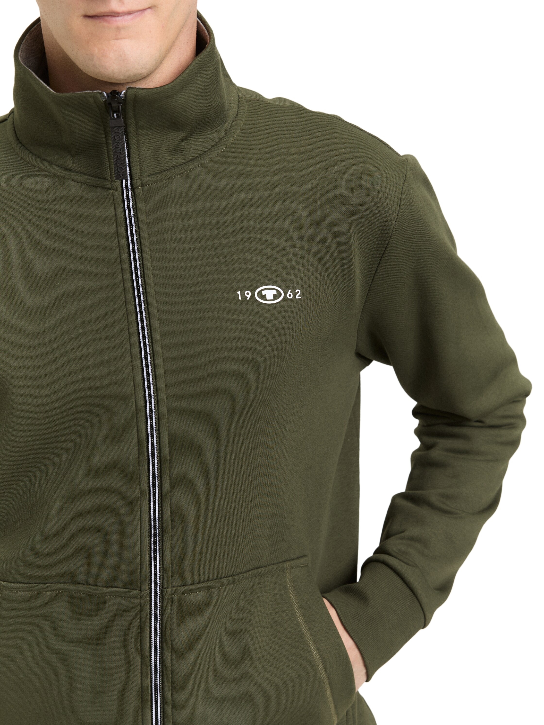 TOM TAILOR Sweatjacke mit Logo Stickerei
