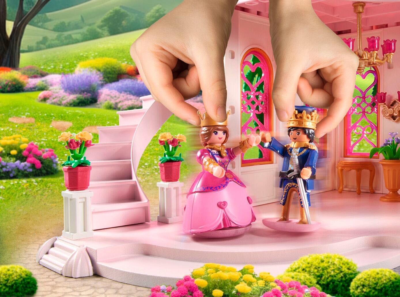 Playmobil® Konstruktions-Spielset »Prinzessinnenschloss mit Königspaar (71845), Playmobil Princess Magic«, (422 St.), Made in Germany