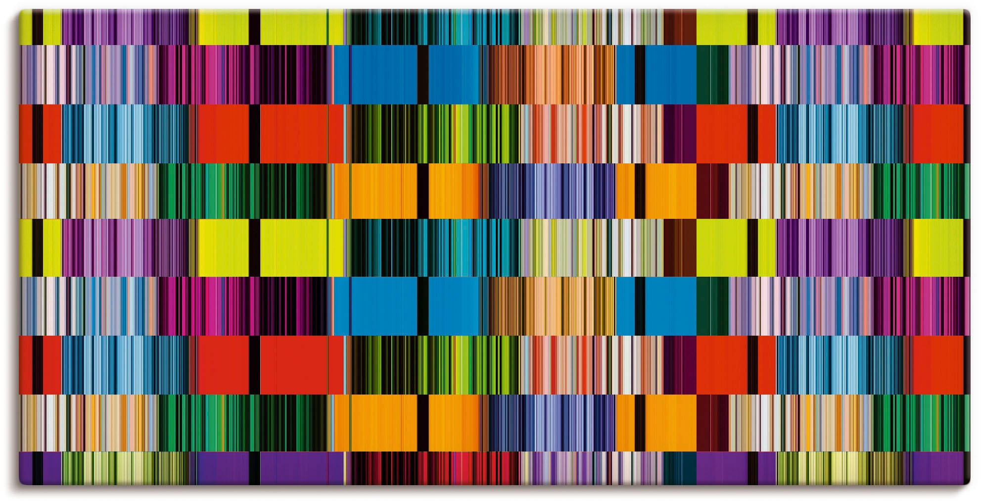 Artland Leinwandbild "Bunte Streifen" Muster 1 Stk. tlg. auf Holzrahmen gespannt