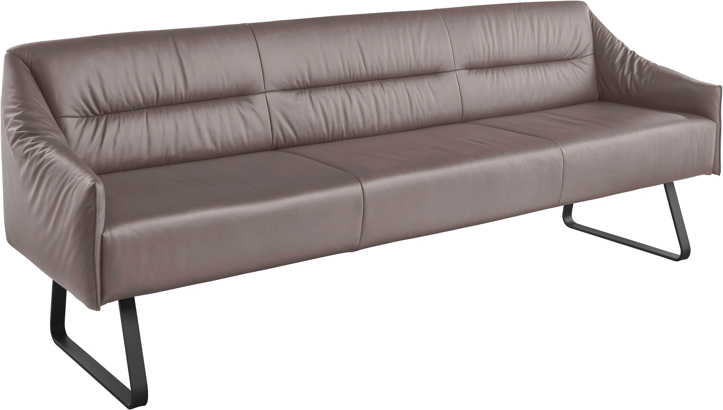Musterring, Essbank »JustB! SP500« 1 Stk. tlg. Metallkufe schwarz, verschiedene Farben, Breite 220 oder 250 cm, elephant gre,