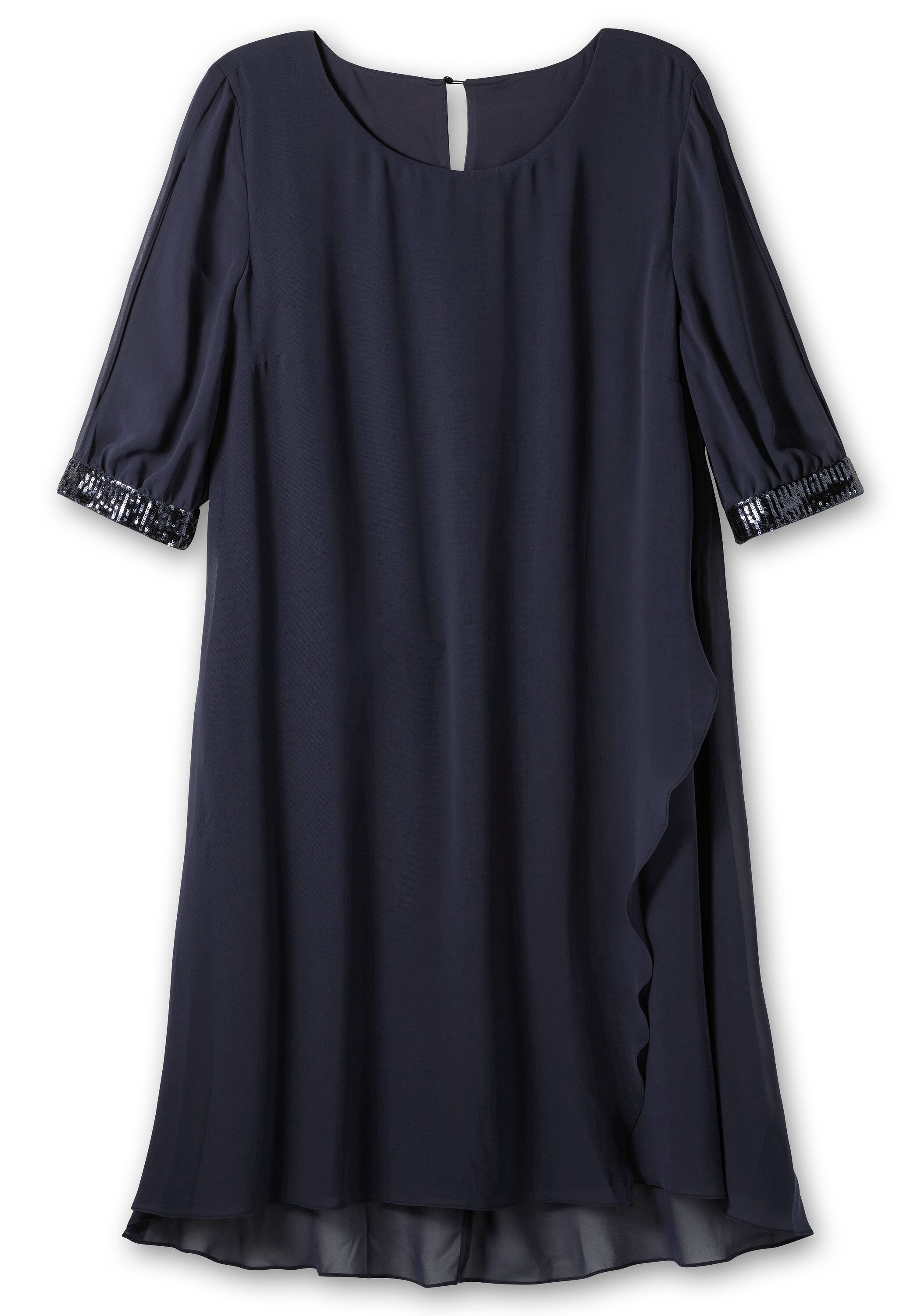 Sheego Abendkleid »Abendkleid aus Georgette, mit geschlitztem Ärmel«