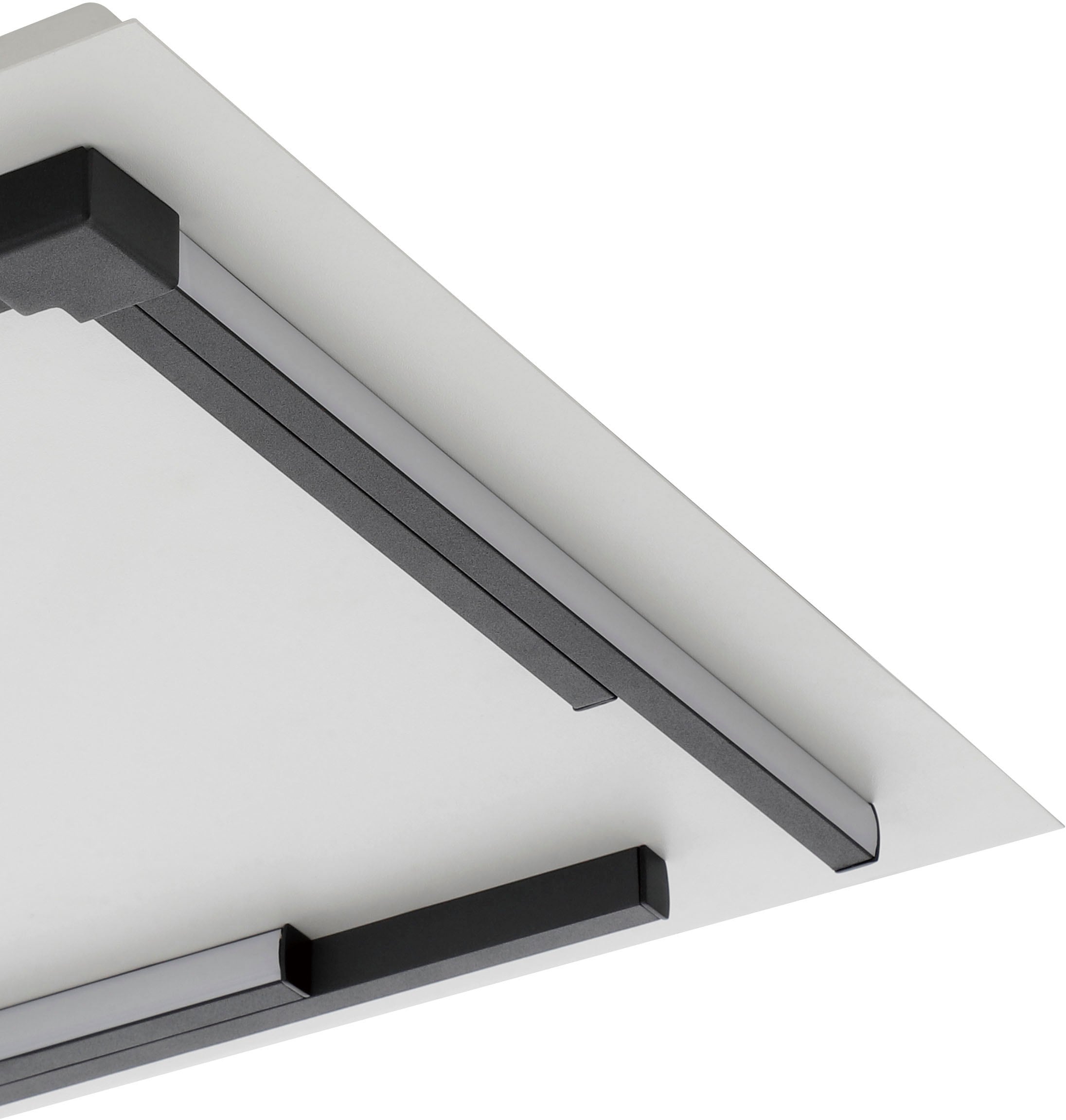 EGLO Deckenleuchte »ZAMPOTE«, Leuchtmittel LED-Modul | LED fest integriert, Deckenleuchte in weiß und schwarz aus Alu, Stahl - 25W - Warmweiß