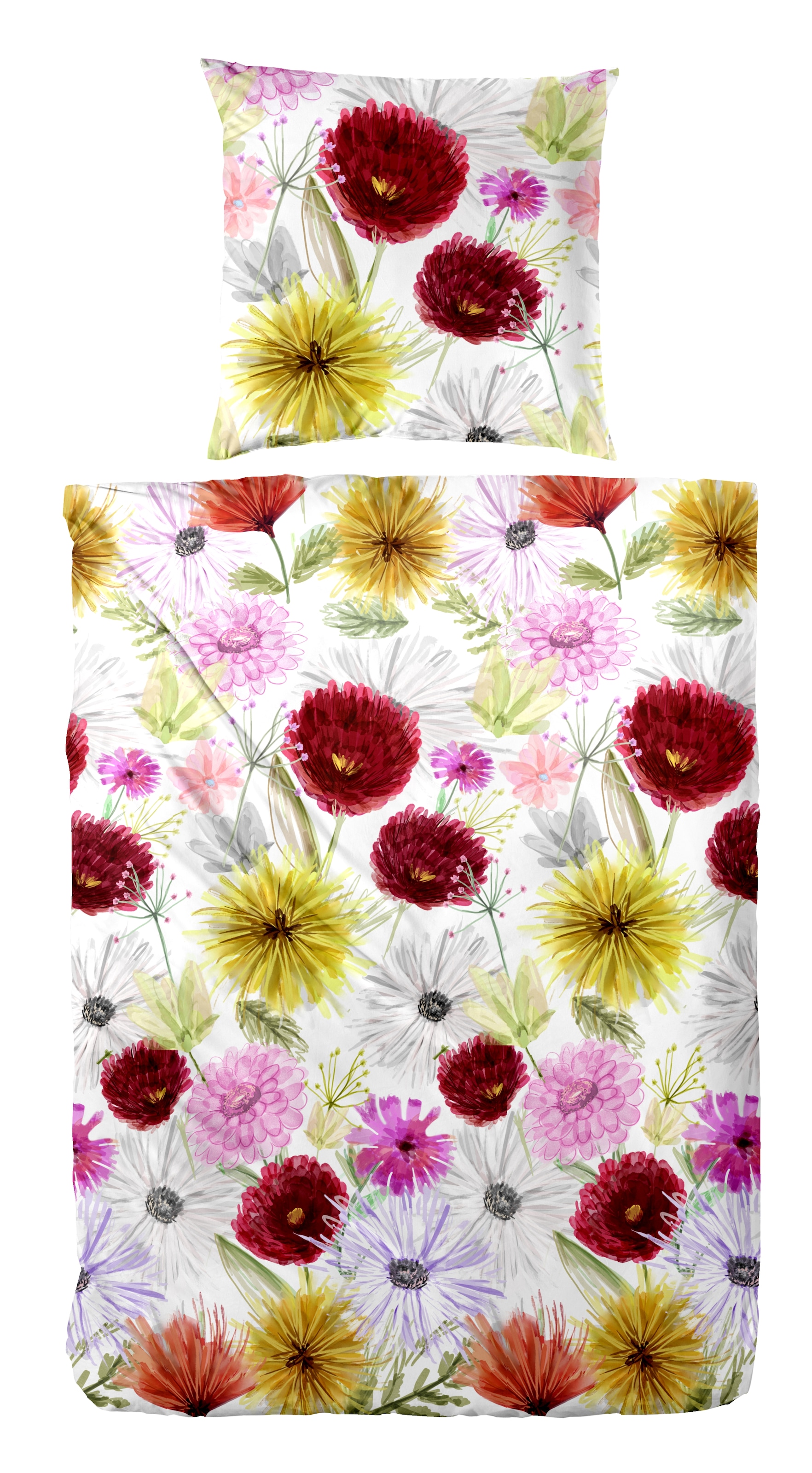 Primera Bettwäsche »Mako-Satin-Bettwäsche Summer Time«, mit bunten Blumen