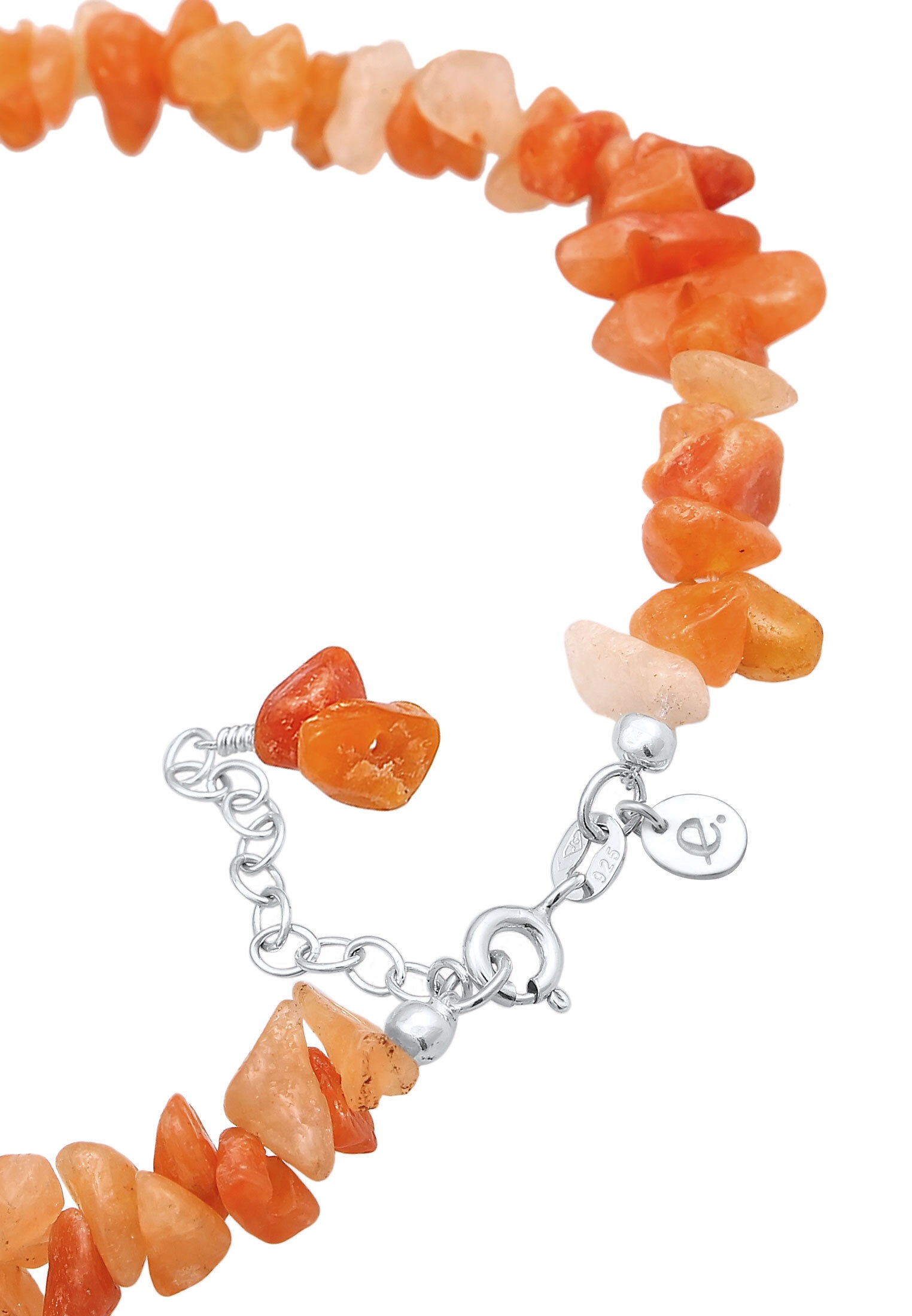Elli Premium Fußkette »Fußschmuck Aventurin Steinsplitter Bead 925 Silber«
