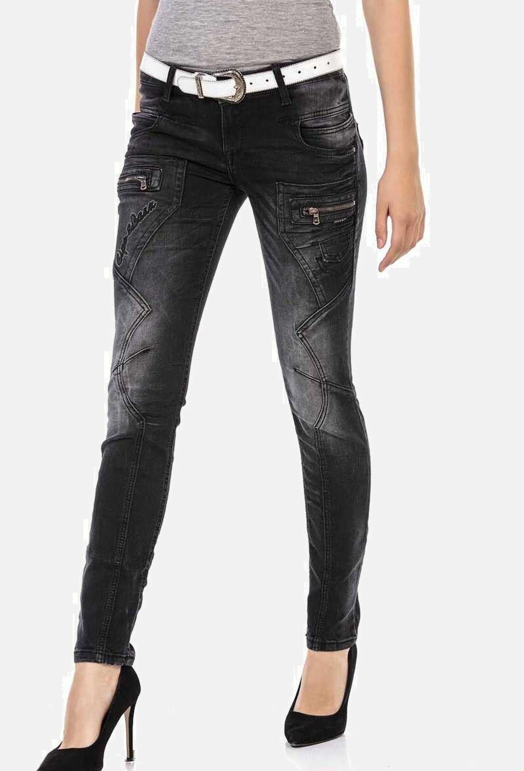 Cipo & Baxx Slim-fit-Jeans »Cipo & Baxx Jeans« mit Verschiedenen Ziernähte, WD437