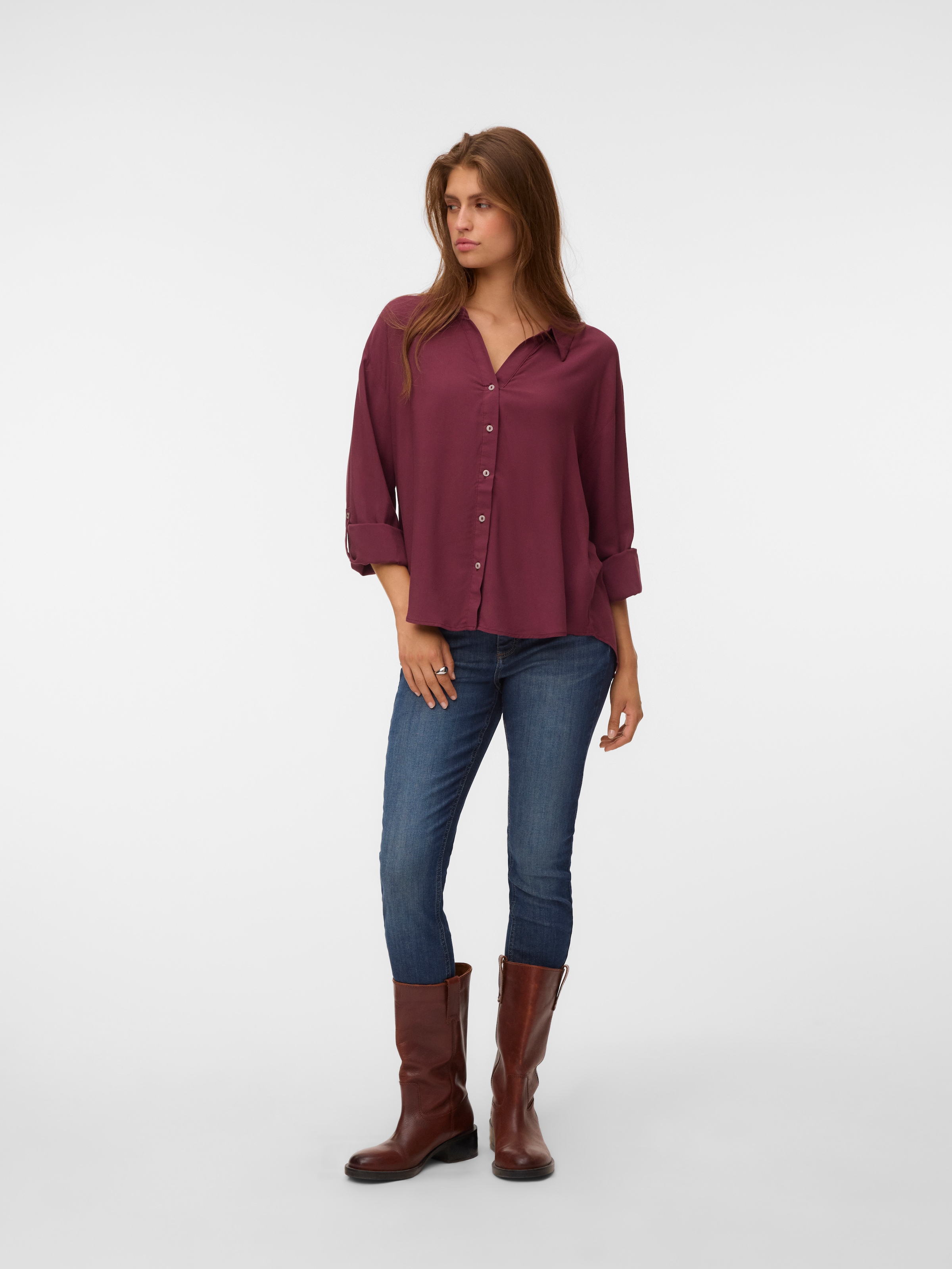Vero Moda Langarmbluse »VMAURA LS SHIRT WVN NOOS« Viskose, regular fit