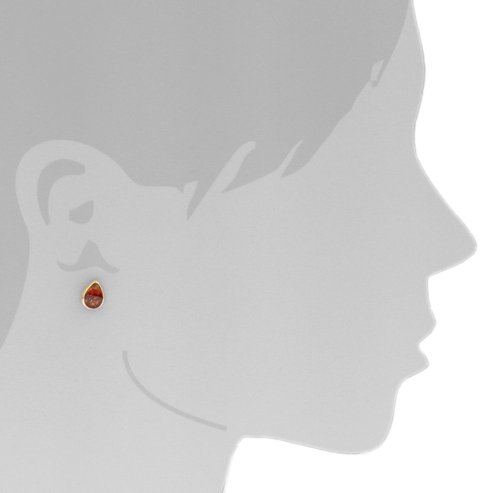 OSTSEE-SCHMUCK Paar Ohrstecker »- Enela - Silber 925/000, vergoldet - Bernstein«