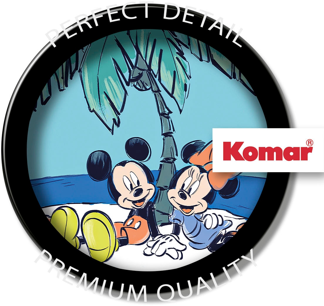 Komar Wandtattoo »selbstklebendes Vlies, Mickey and Minnie Remote Island, Gr.125x125 cm«, (1 St.), rund und selbstklebend