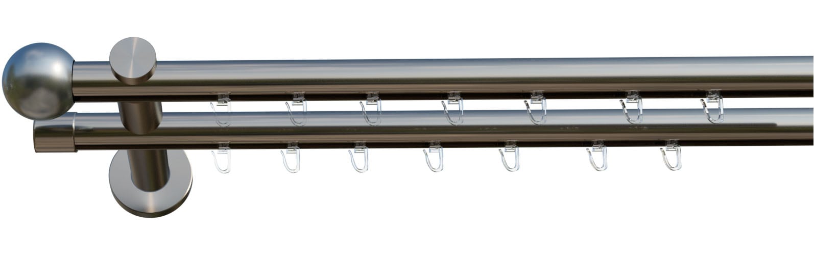 indeko Gardinenstange »Colombes« 2 läufig-läufig Wunschmaßlänge Innenlauf Komplett-Set inkl. Gleitern und Montagematerial