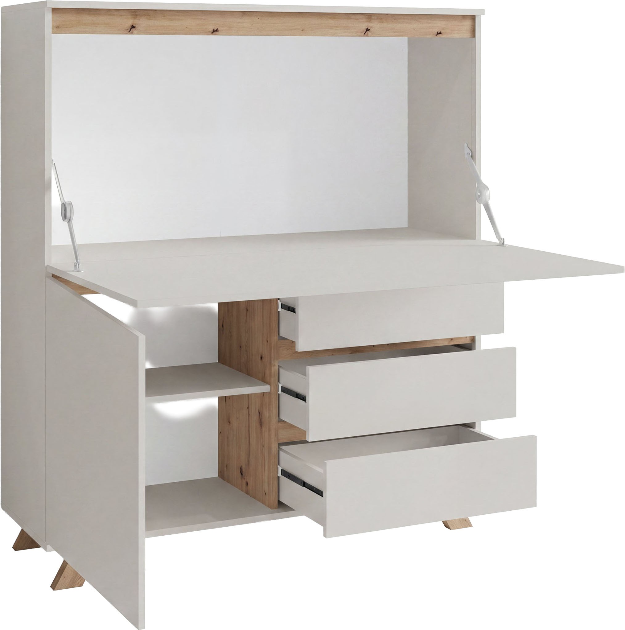 byLIVING Sekretär »VALENTIN« 1 Stk. tlg. Kaschmir / Artisan Eiche (Eiche-Optik), Klapptür, Stauraum, B: 120 cm