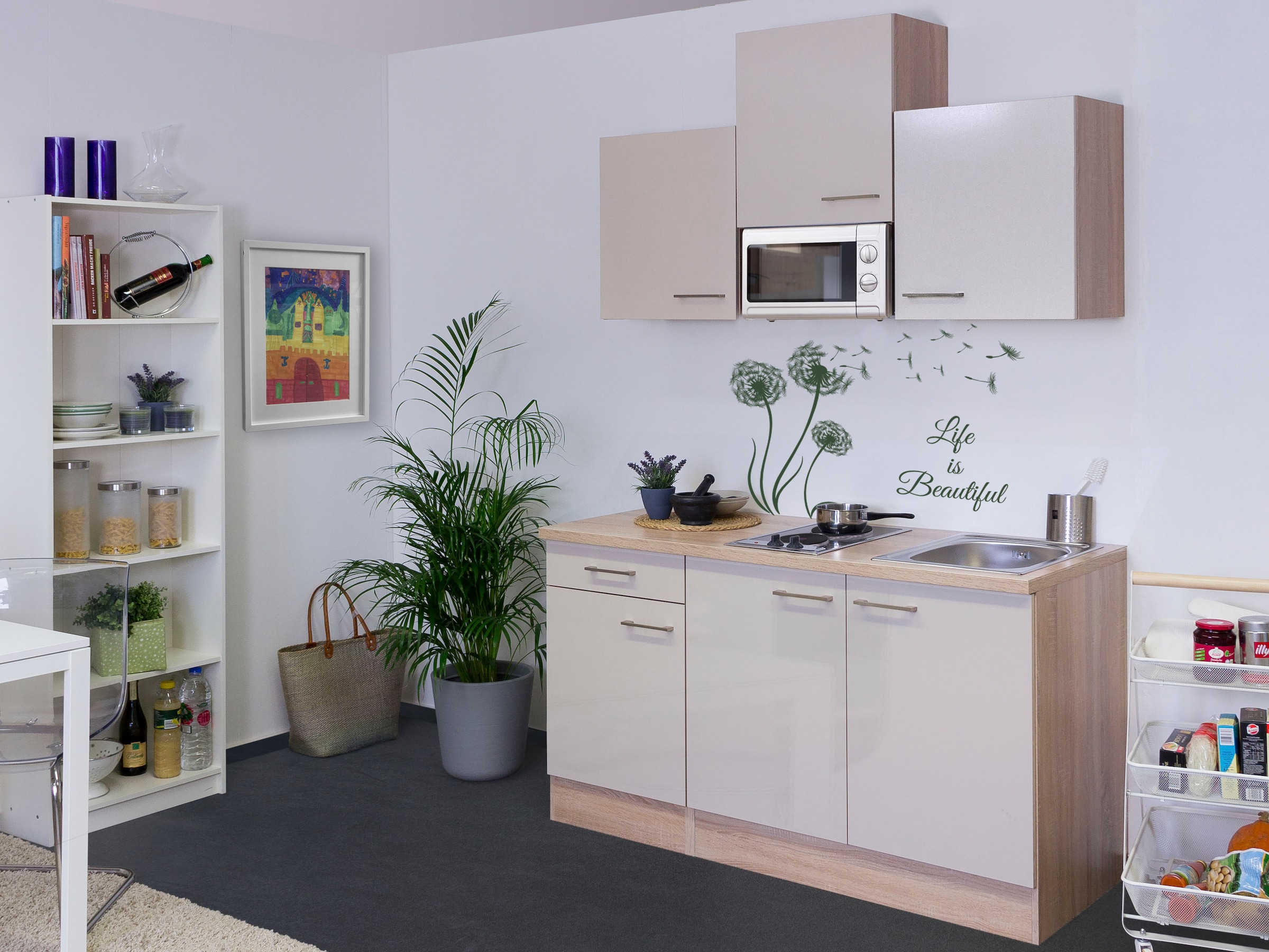 Flex-Well Küchenzeile »Nepal« Gesamtbreite 150cm, mit Mikrowelle und Kochfeld, viele Farbenvarianten