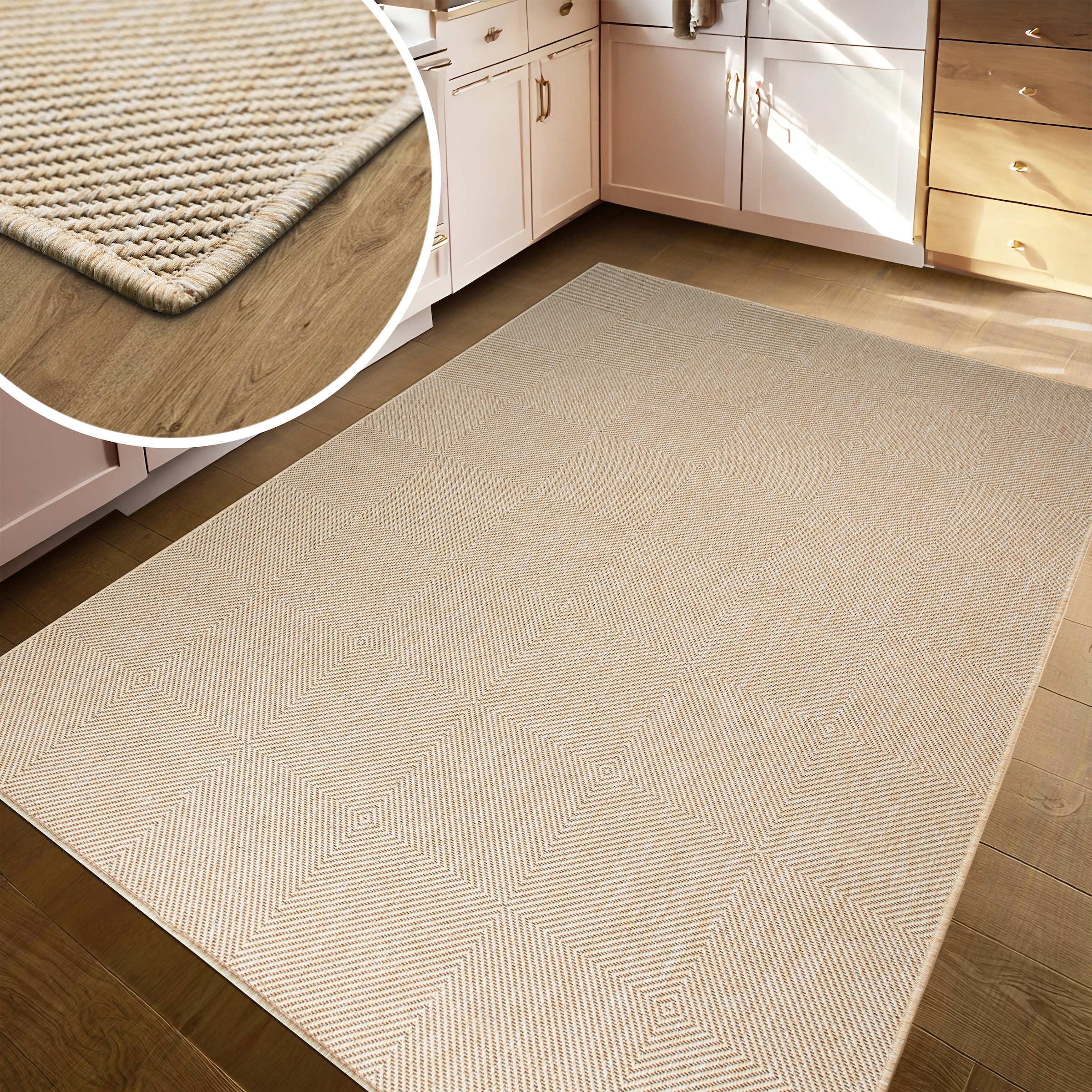 my home Teppich »Anna, auch als Läufer erhältlich«, rechteckig, 3 mm Höhe, In- und Outdoor geeignet, Sisal-Optik, Wetterfest & UV-beständig