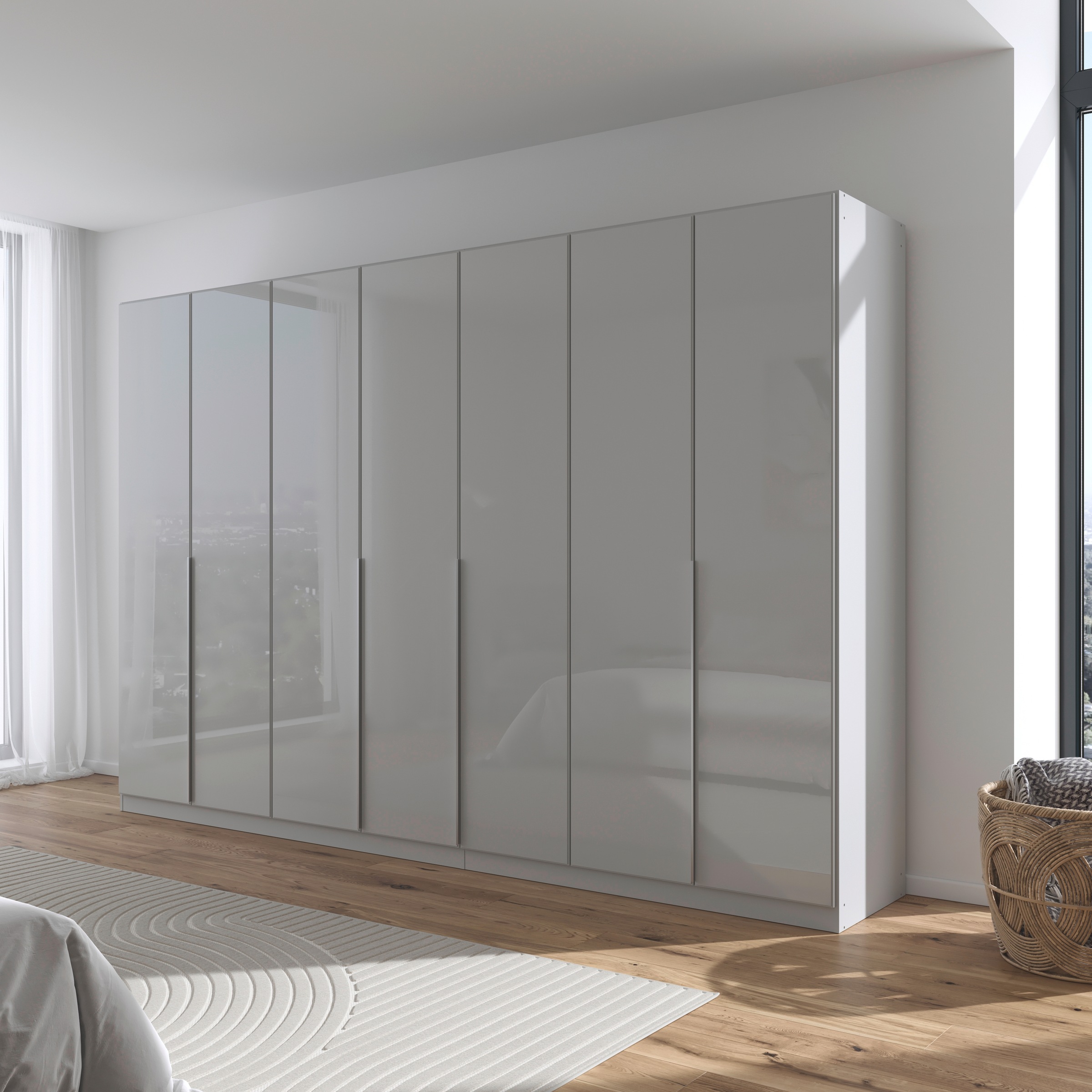 rauch Drehtürenschrank »Kleiderschrank Kleiderschränke Schrank Garderobe AGORDO mit Glasfront«, (in zwei Griff-Farben), durchdachte Innenausstattung, in 6 Breiten und 2 Höhen MADE IN GERMANY