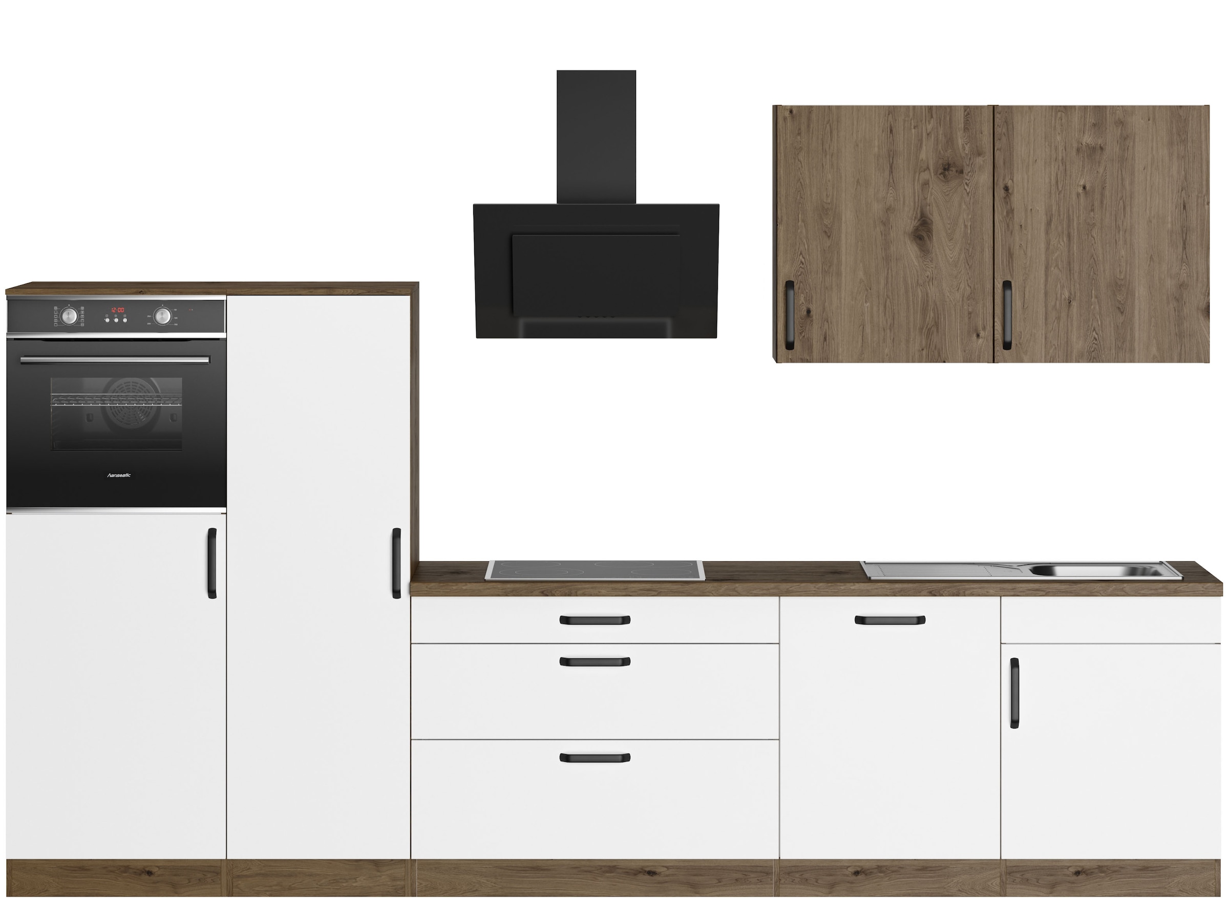 wiho Küchen Küchenzeile "Elba" wahlweise mit Hanseatic E-Geräten, Breite 330 cm