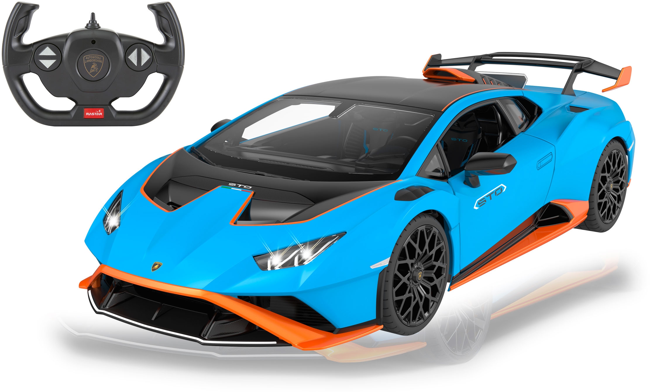 RC-Auto »Lamborghini Huracán STO 1:14, blau, 2,4GHz«, mit LED-Licht; offiziell lizenziert