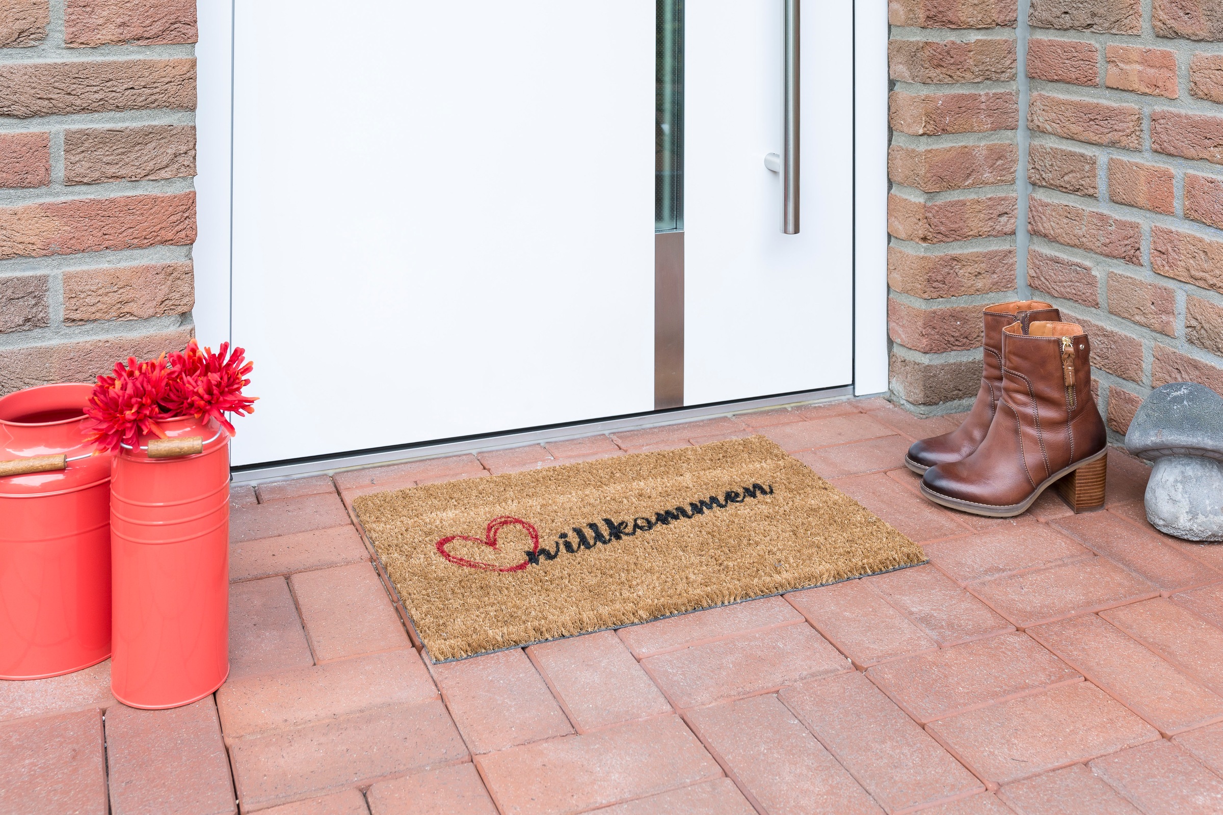 Andiamo Fußmatte »Kokos Willkommen«, rechteckig, 17 mm Höhe, Schmutzfangmatte, mit Spruch, In- und Outdoor geeignet