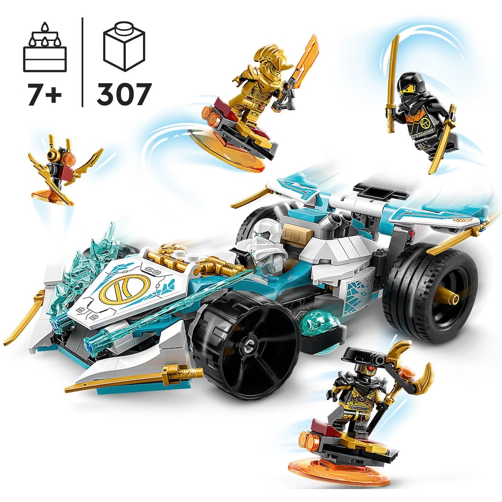 LEGO® Konstruktionsspielsteine »Zanes Drachenpower-Spinjitzu-Rennwagen (71791), LEGO® NINJAGO«, (307 St.)