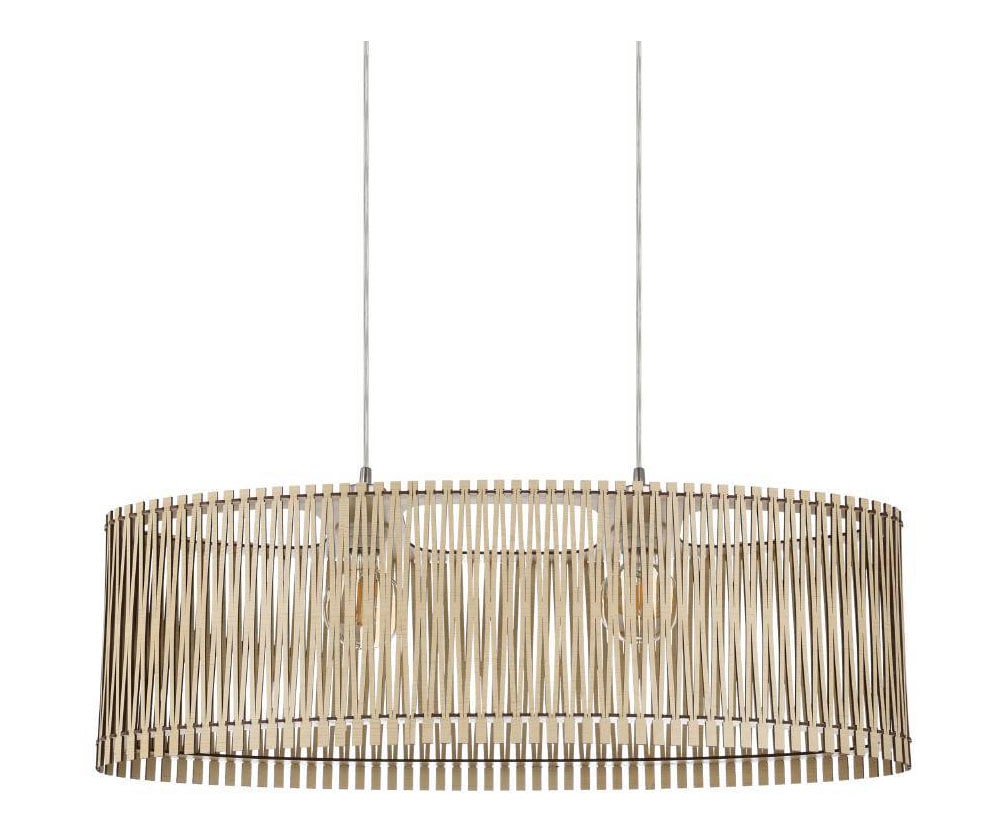 EGLO Hängeleuchte »SENDERO«, 2 flammig, Leuchtmittel E27 | ohne Leuchtmittel, Hängelampe, Stahl in Nickel-Matt, Holz in Ahorn, Natur, E27, 77,5 cm